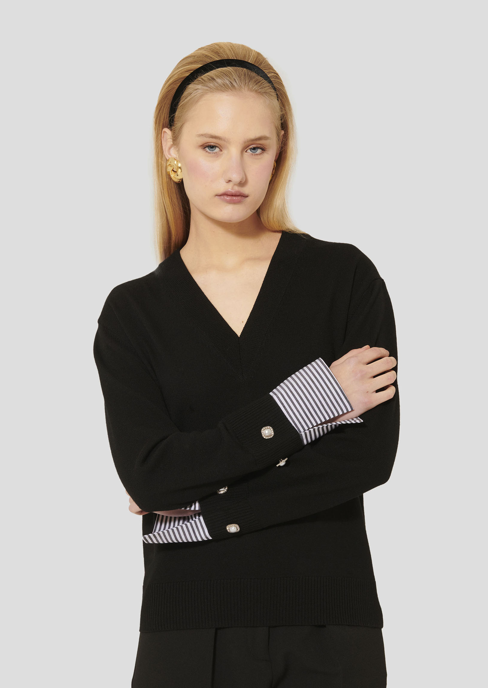 Pull Primrose-Noir en Laine Merinos Extrafine