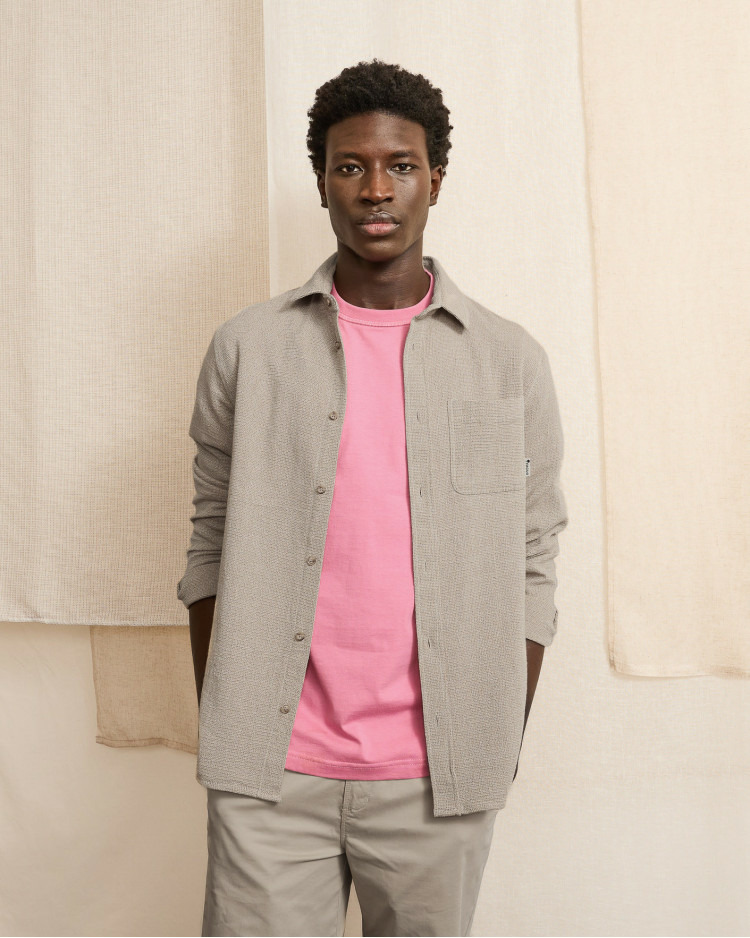 Chemise beige clair chiné