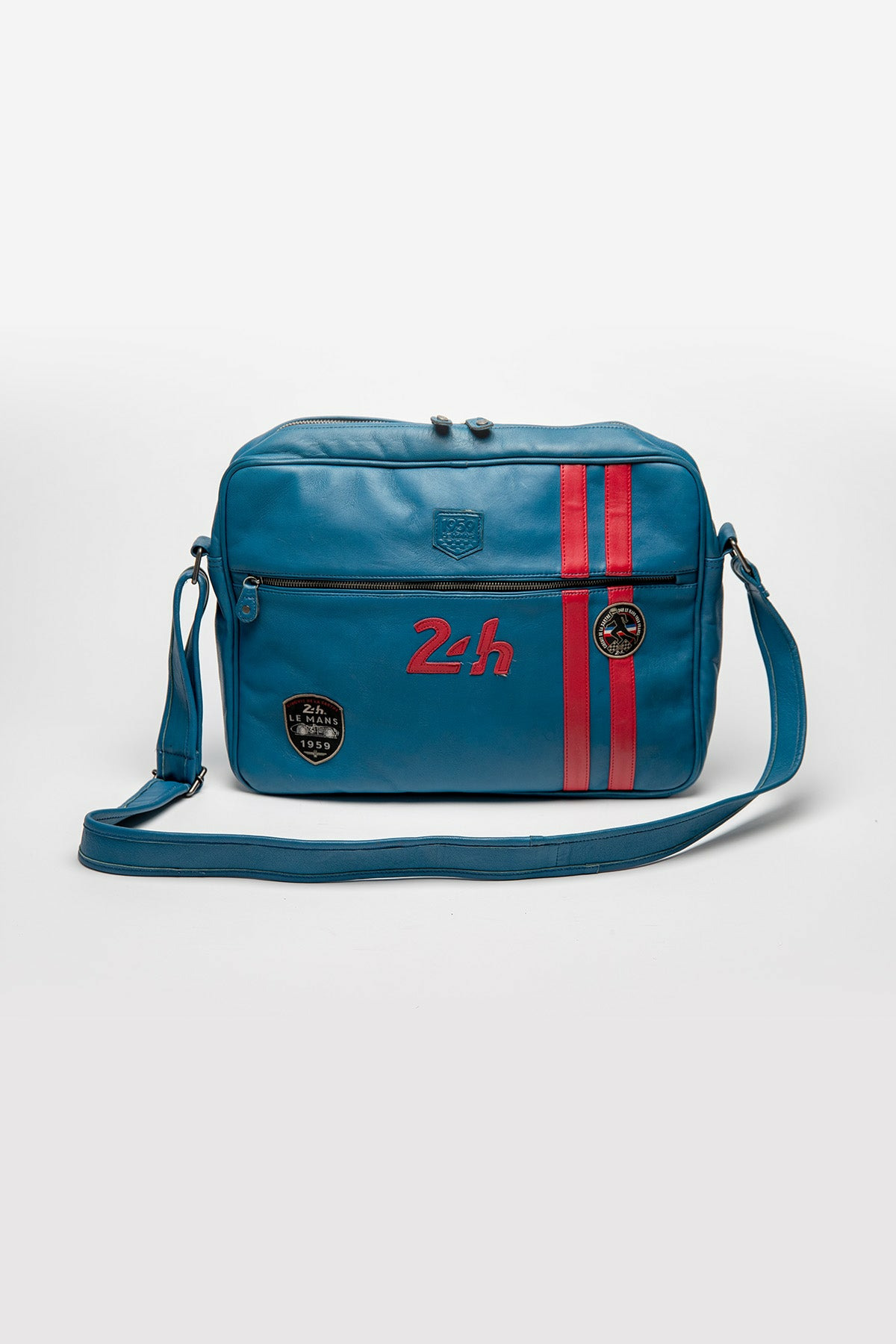 Sac bandoulière cuir 24H LE MANS Raoul4 ocean blue