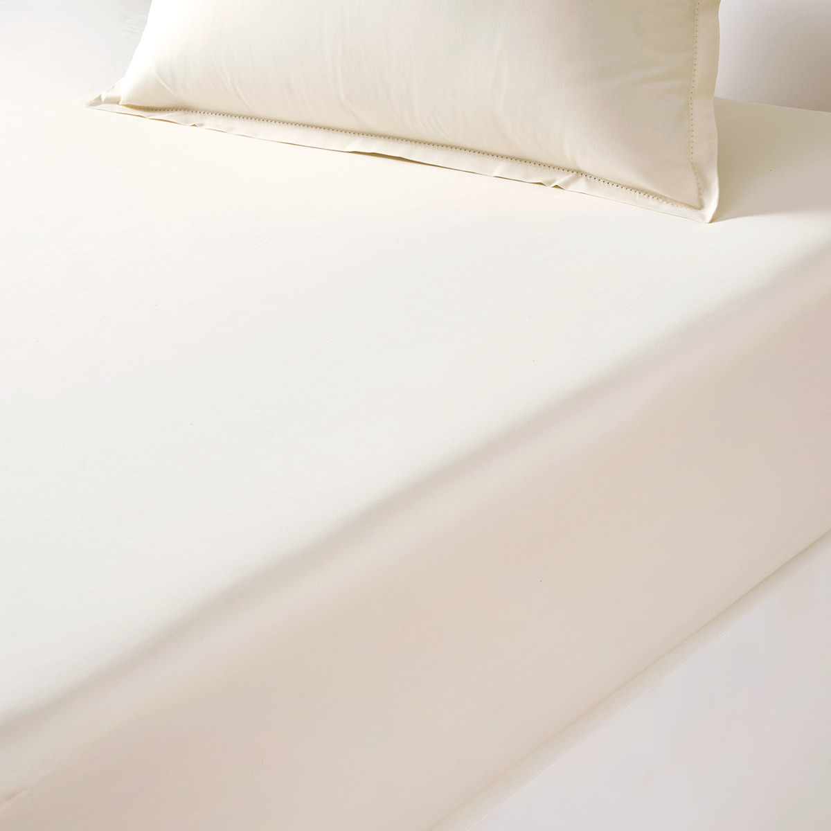 TDM - Drap housse en percale de coton ecru, Percale Unie 80 Fils