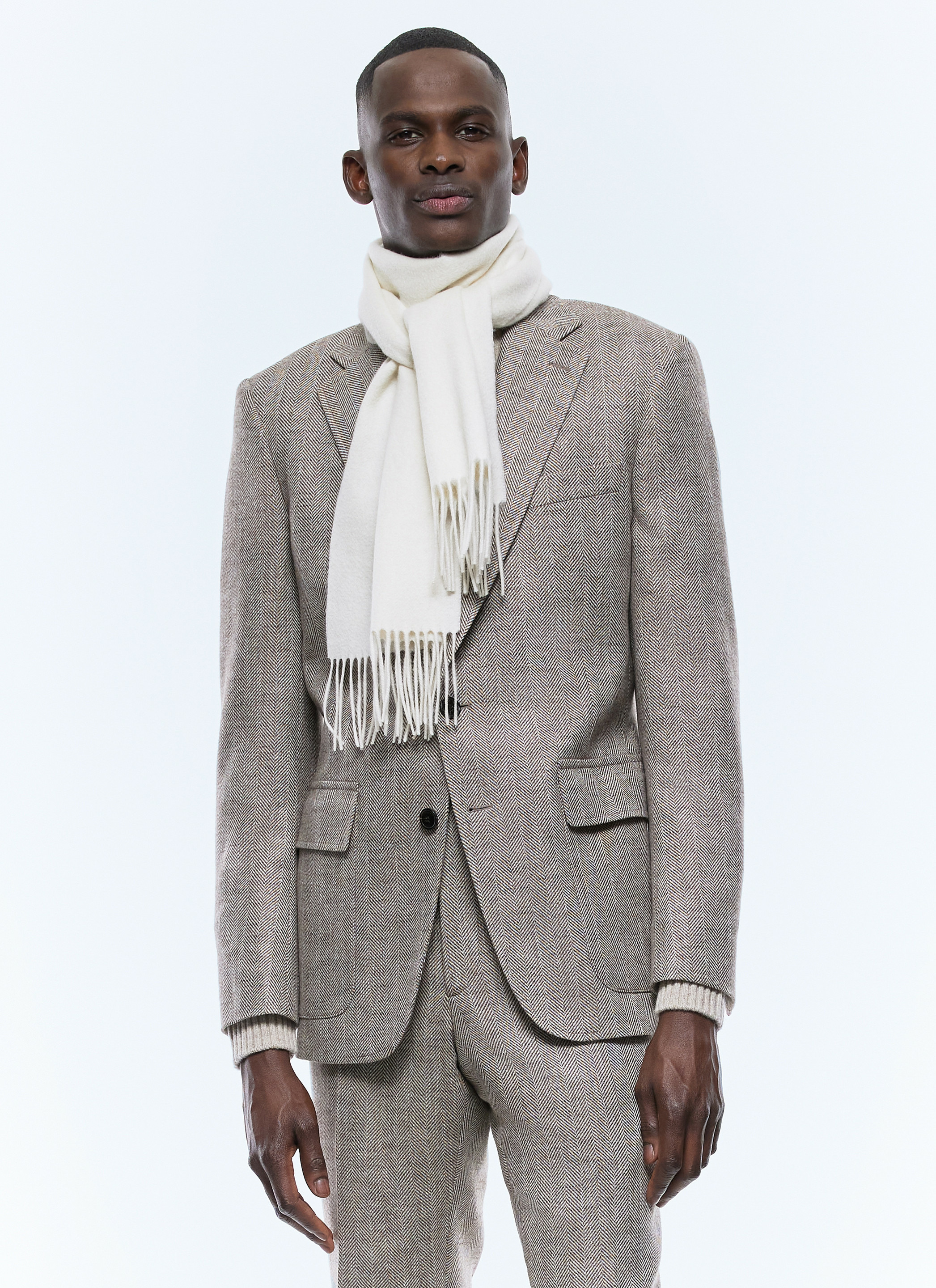 Veste ajustée en laine à chevrons