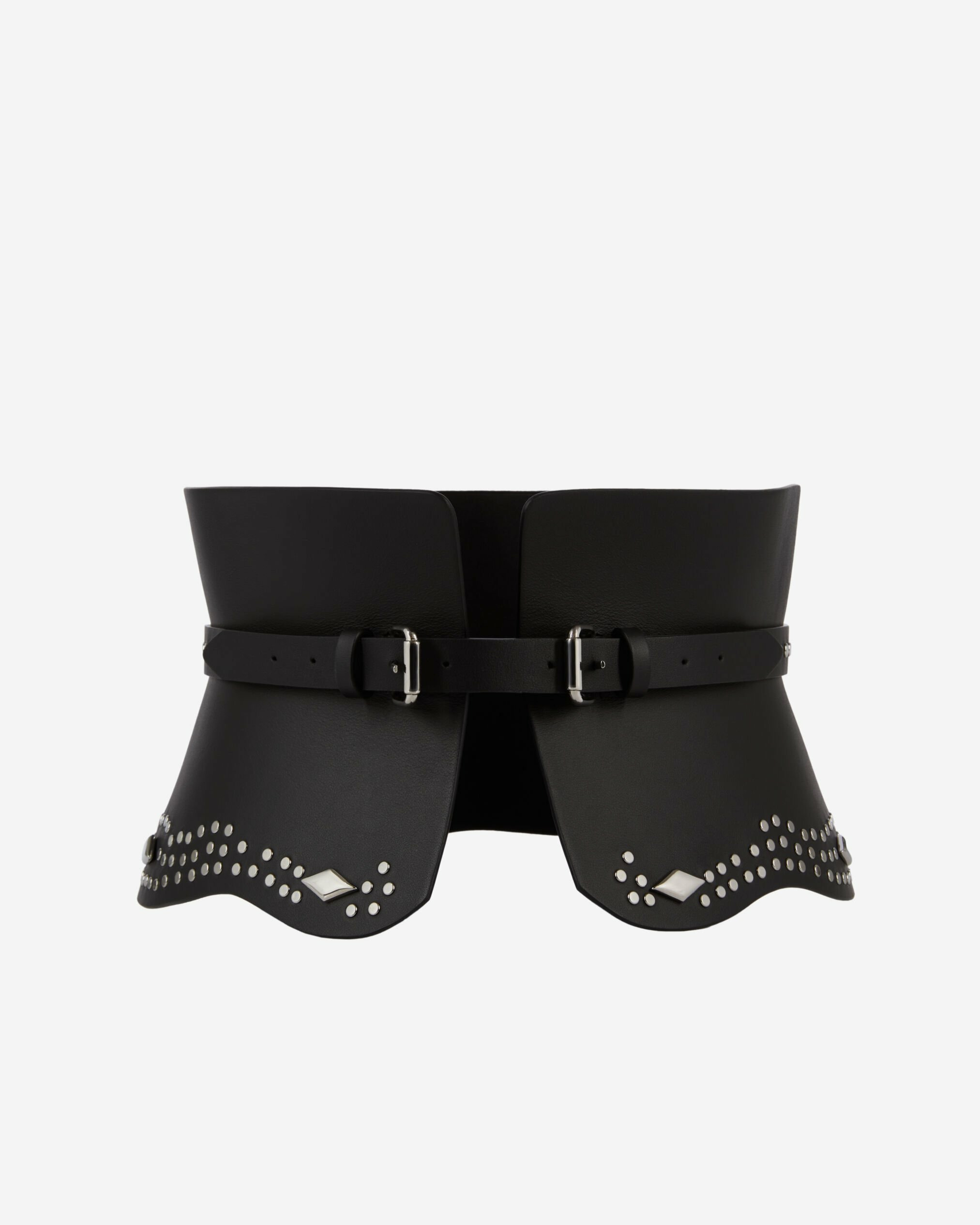 Ceinture Corset En Cuir Noir Avec Clous