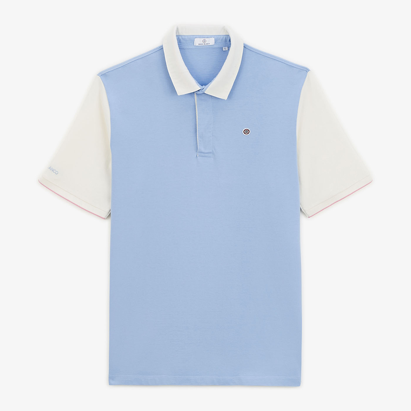 Maillot rugby manches courtes bicolore Landry crystal