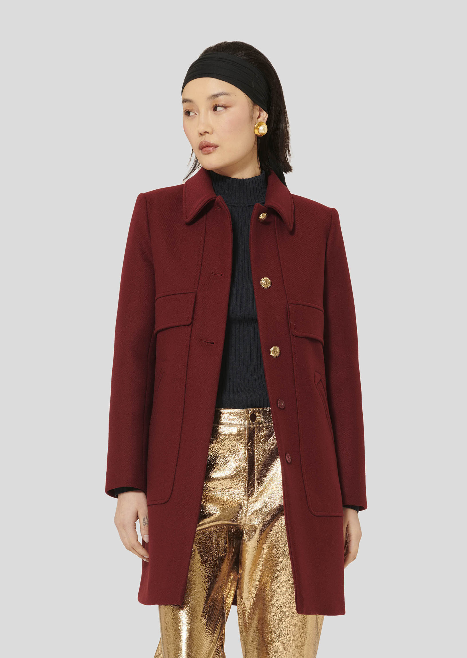 Manteau Marley-Bordeaux en Laine
