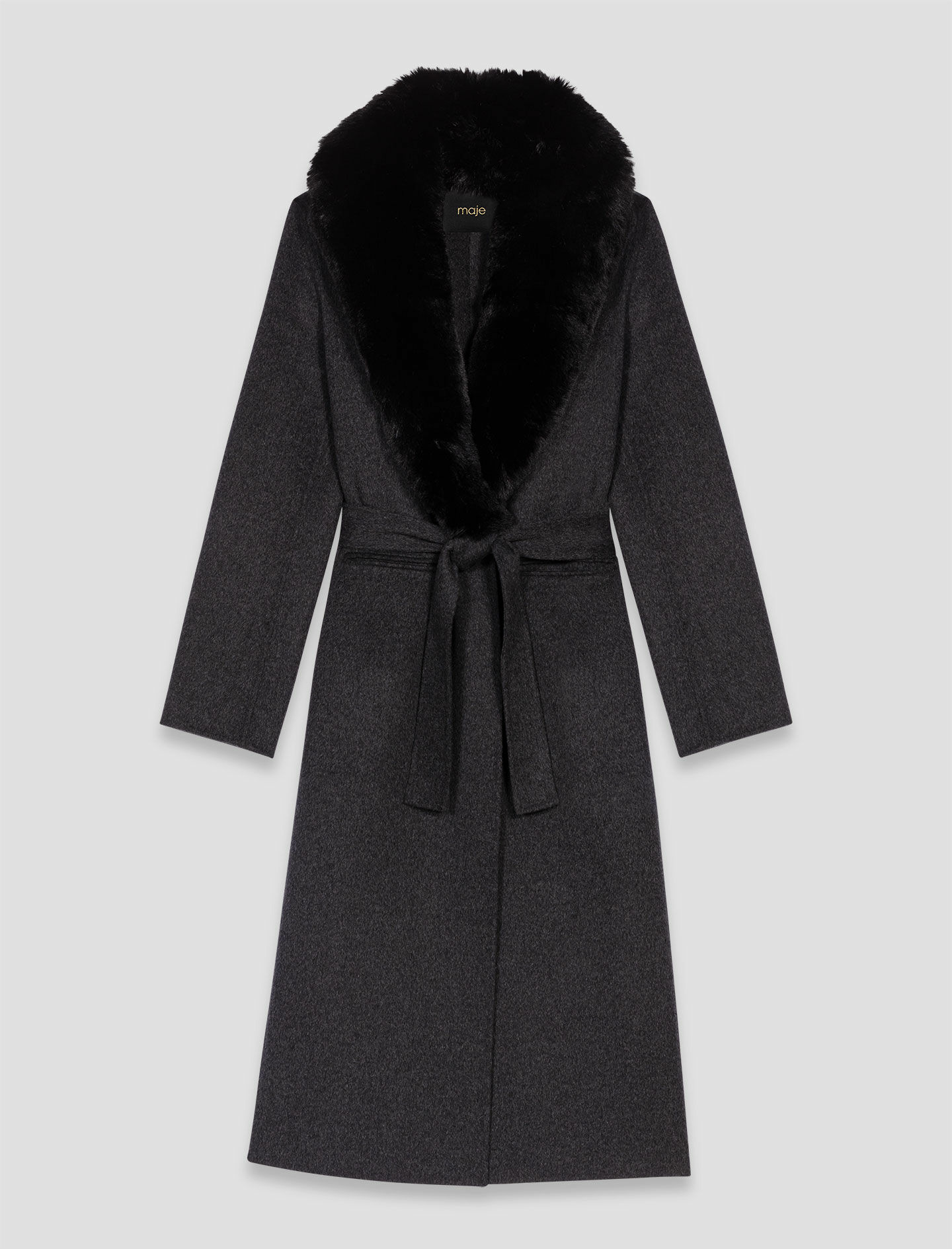 Manteau long en fausse fourrure