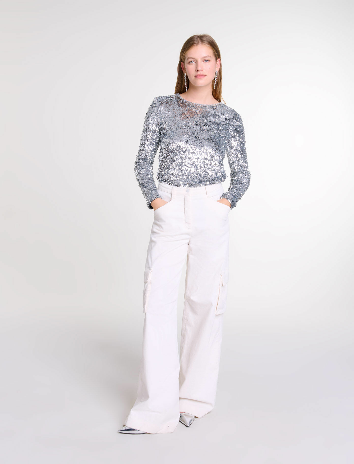 Top manches longues en sequins