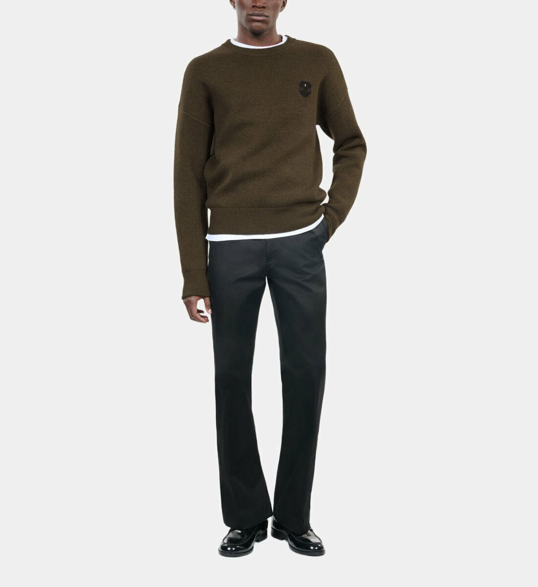 Pull En Laine Kaki Homme