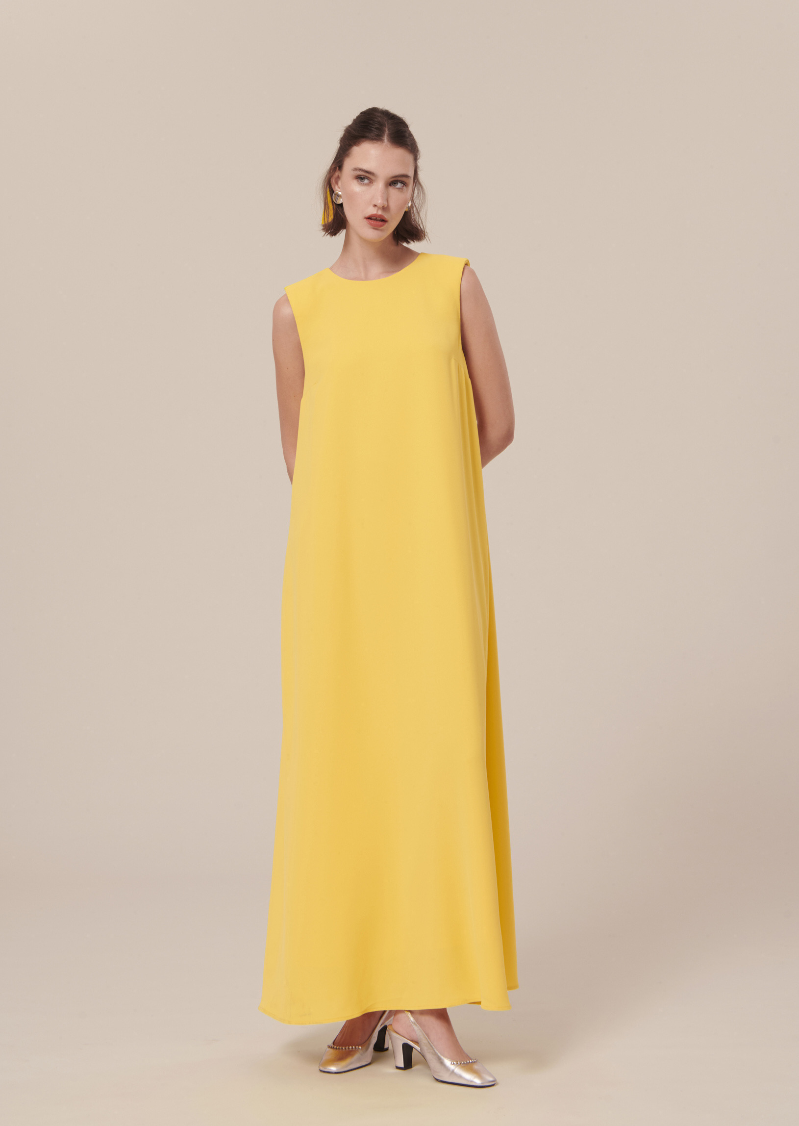 Robe Roxy-Jaune en Polyester