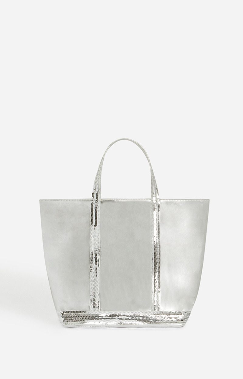 Cabas M En Cuir Lisse Porté Main ou Bandoulière