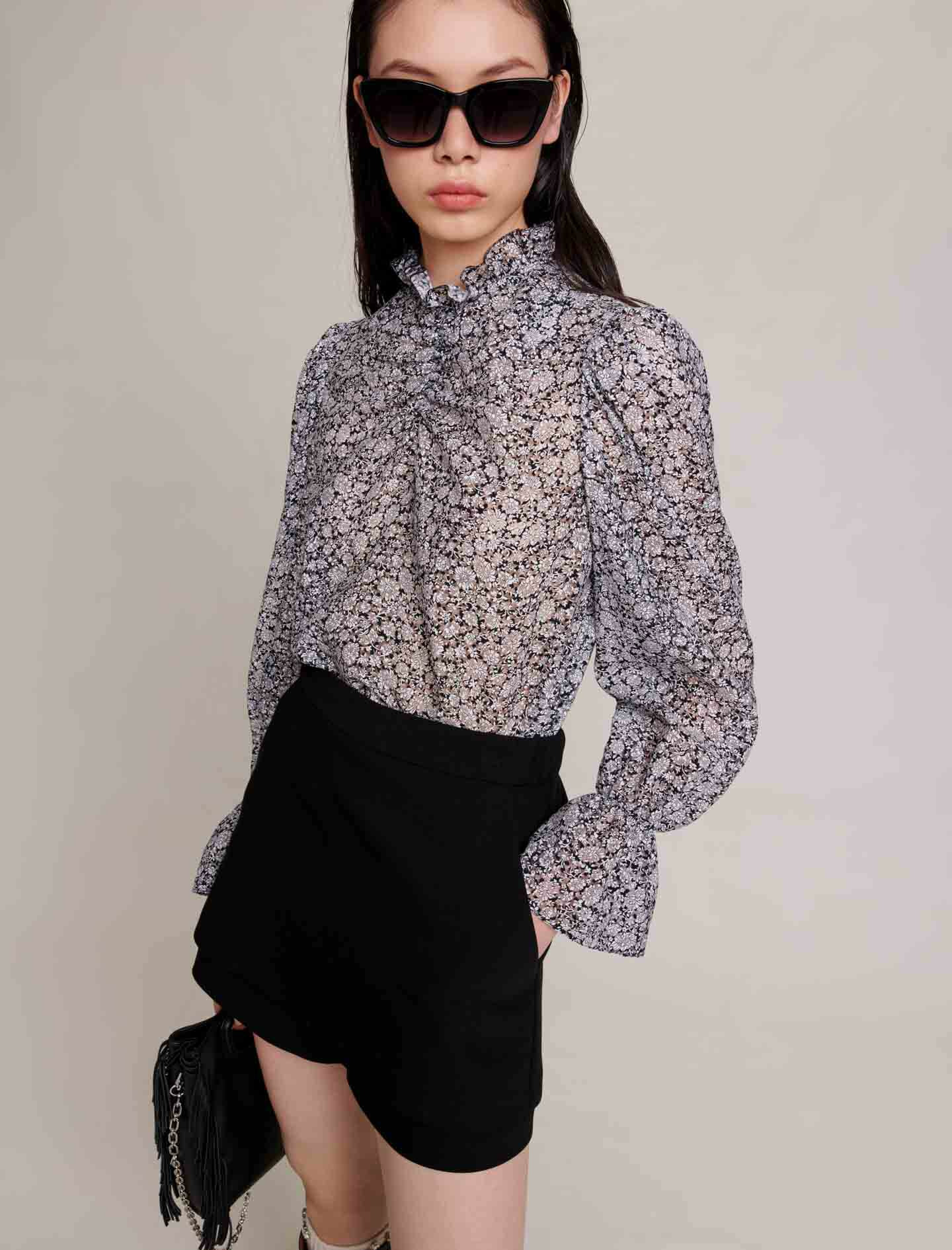 Short jupe en crêpe