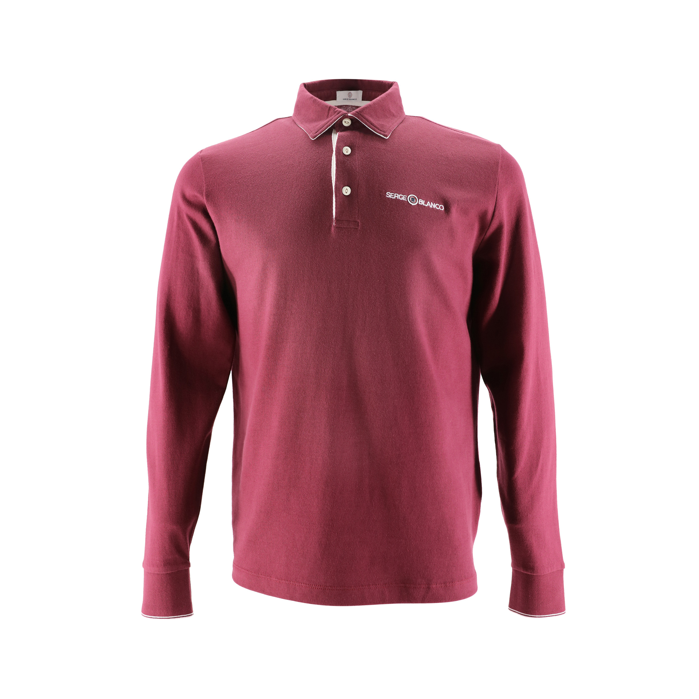 Maillot rugby manches longues 15 rouge bordeaux en coton