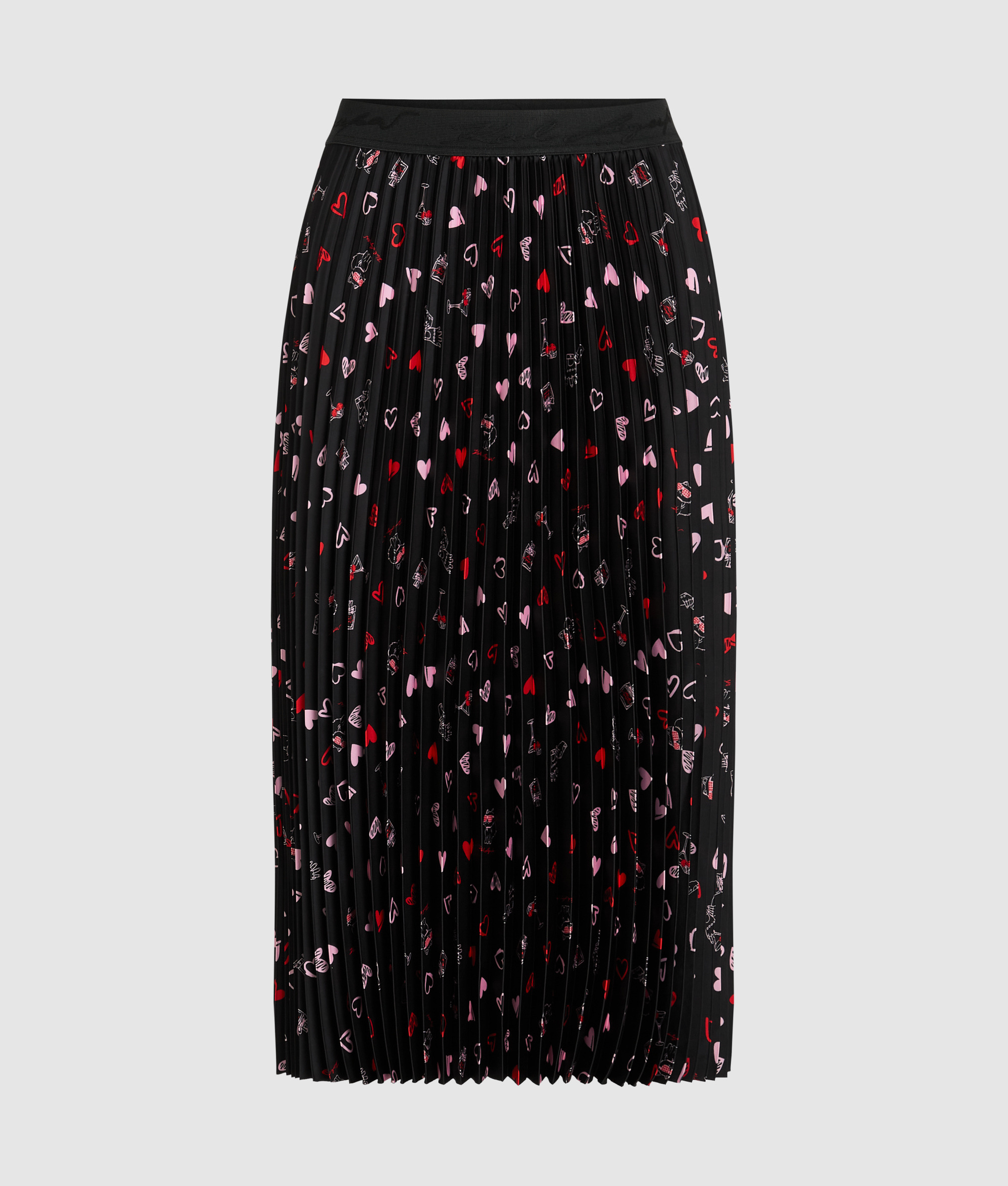 VALENTINE AOP PLEATED SKIRT