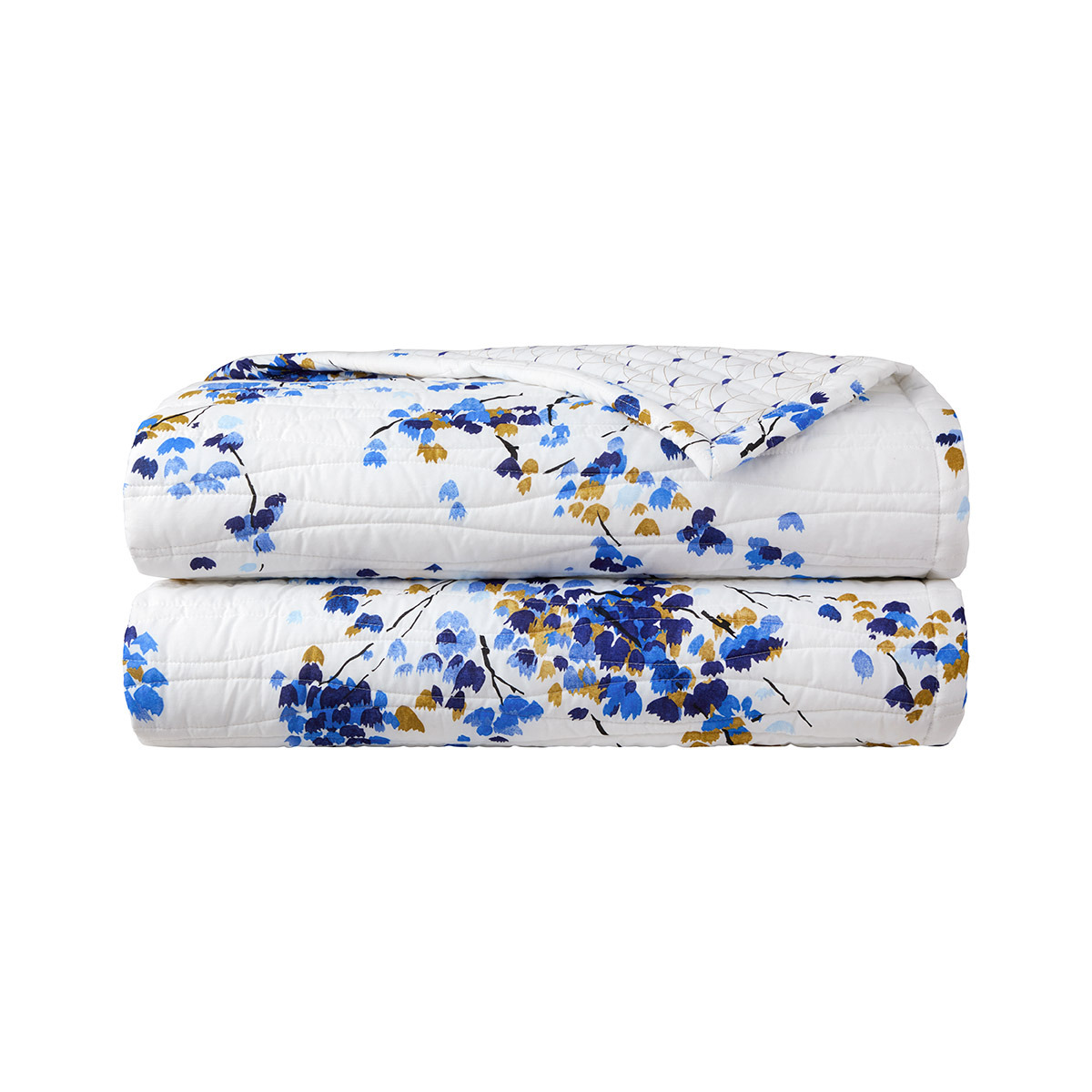 Yves Delorme - Couvre lit en batiste de coton bleu, Canopée
