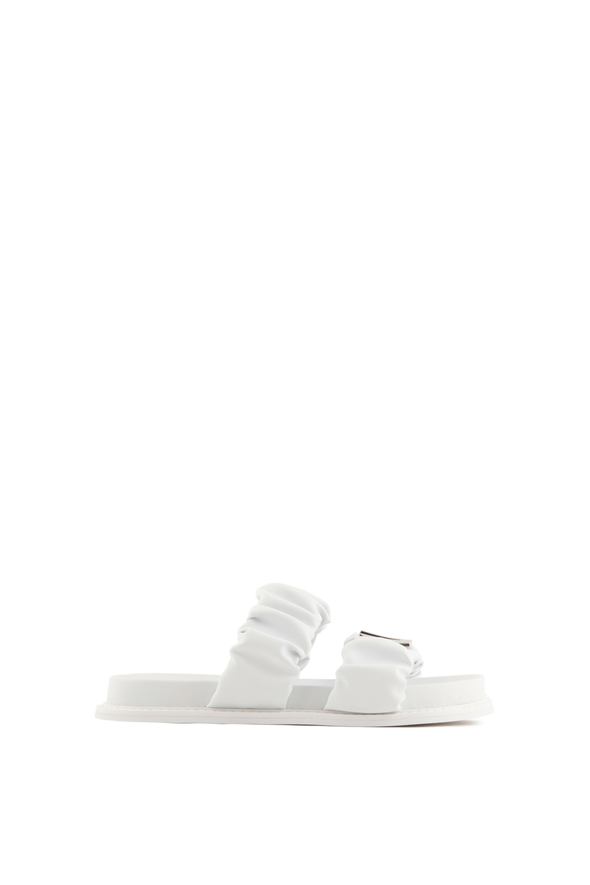Pantoufle Nappa Pu+Met-Opt Blanc+Argent