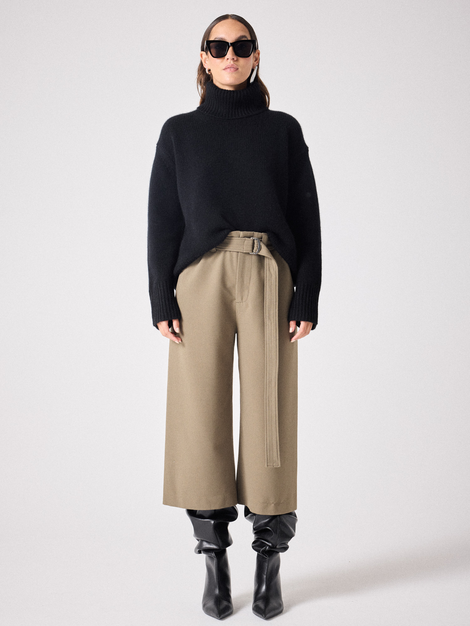 Pull col roulé cachemire Audrey ACIER