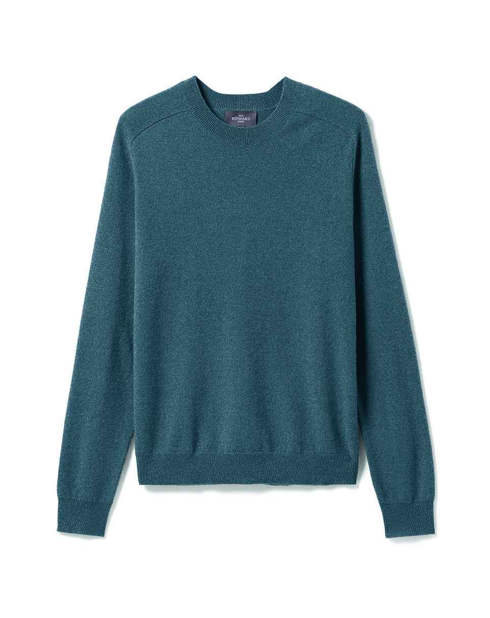 Pull col rond manches marteau - Homme - BLEU MINERAL
