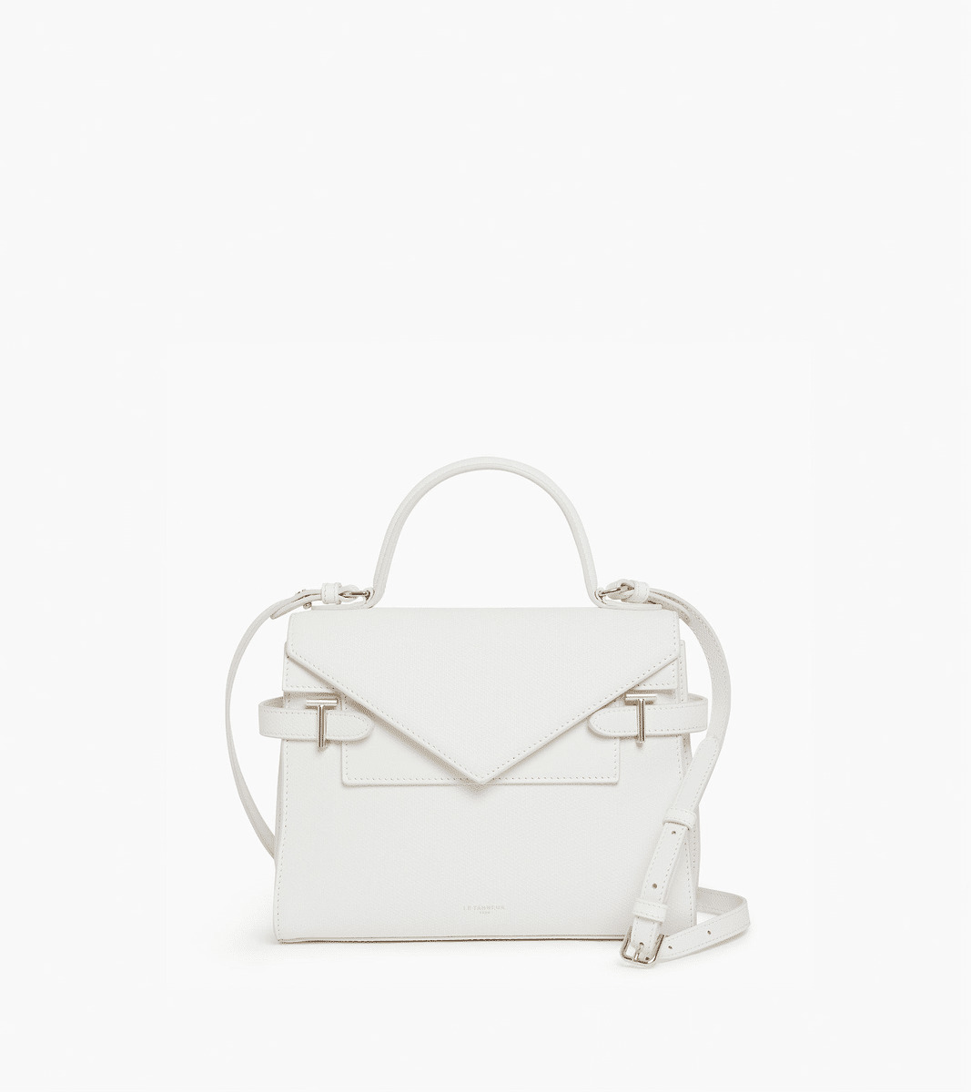 Sac à main double rabat moyen modèle Emilie en cuir signature T