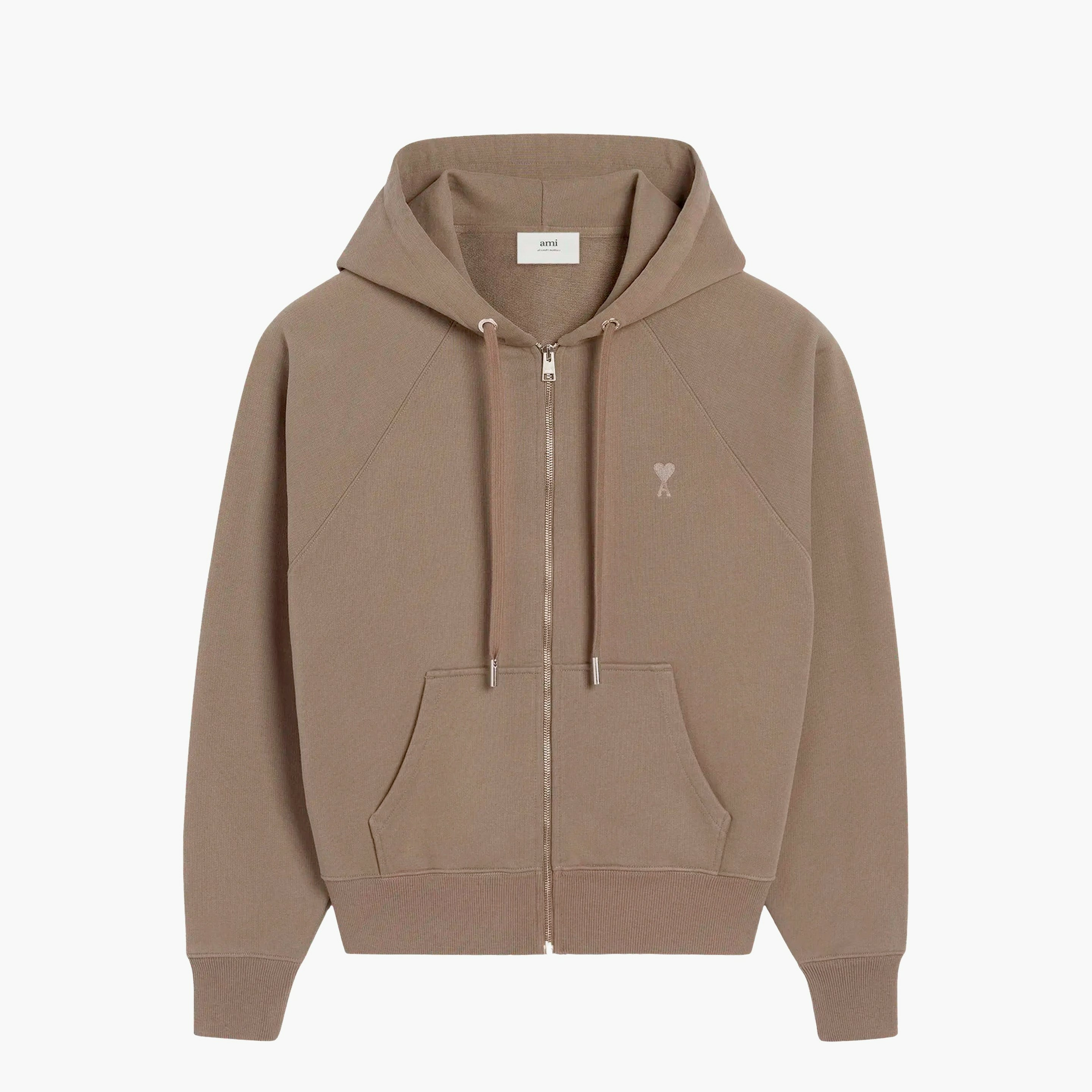 Ami Paris Hoodie zippé Ami de Coeur Gris fumé