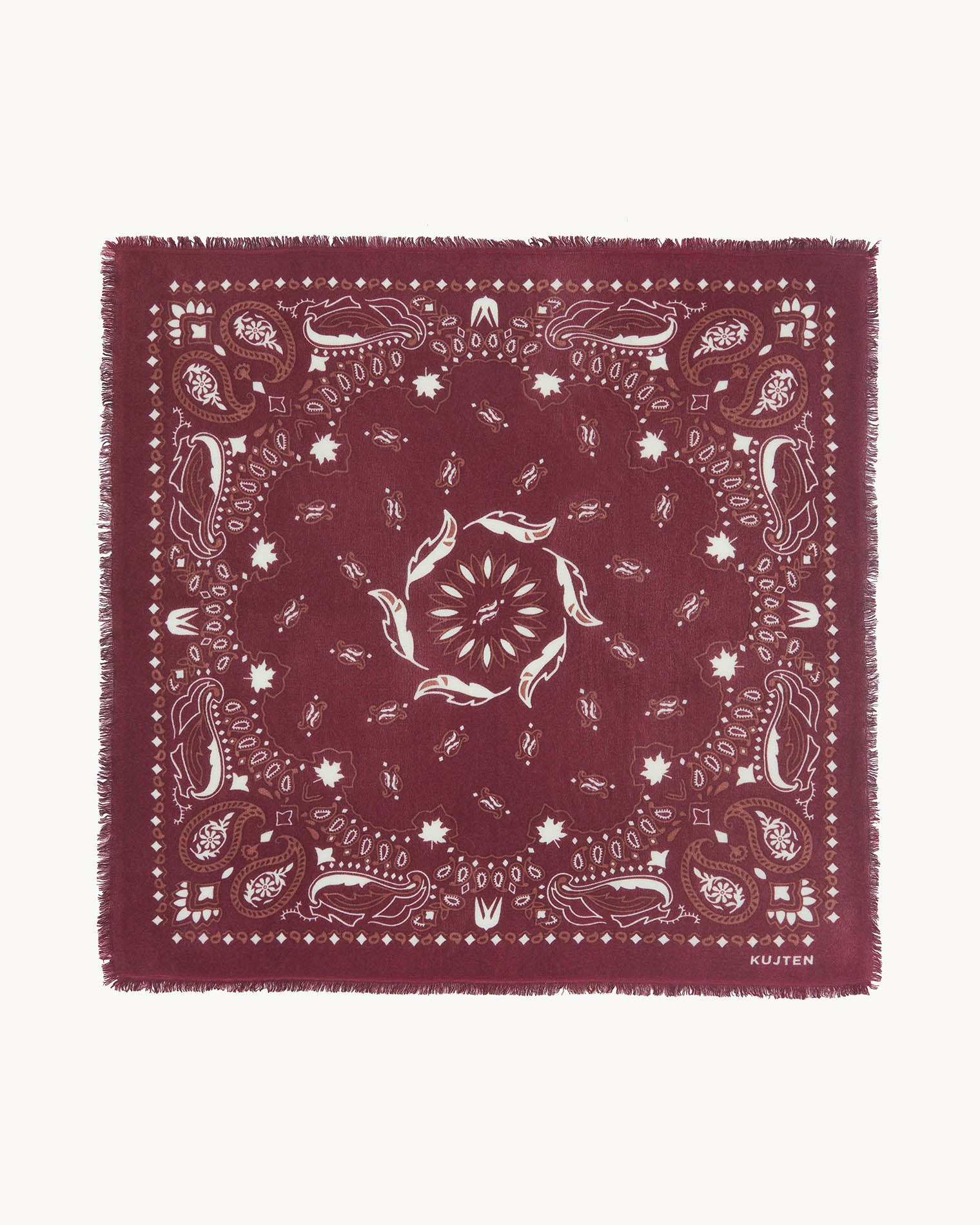 Grand Bandana Hachiko Feather Bico bordeaux