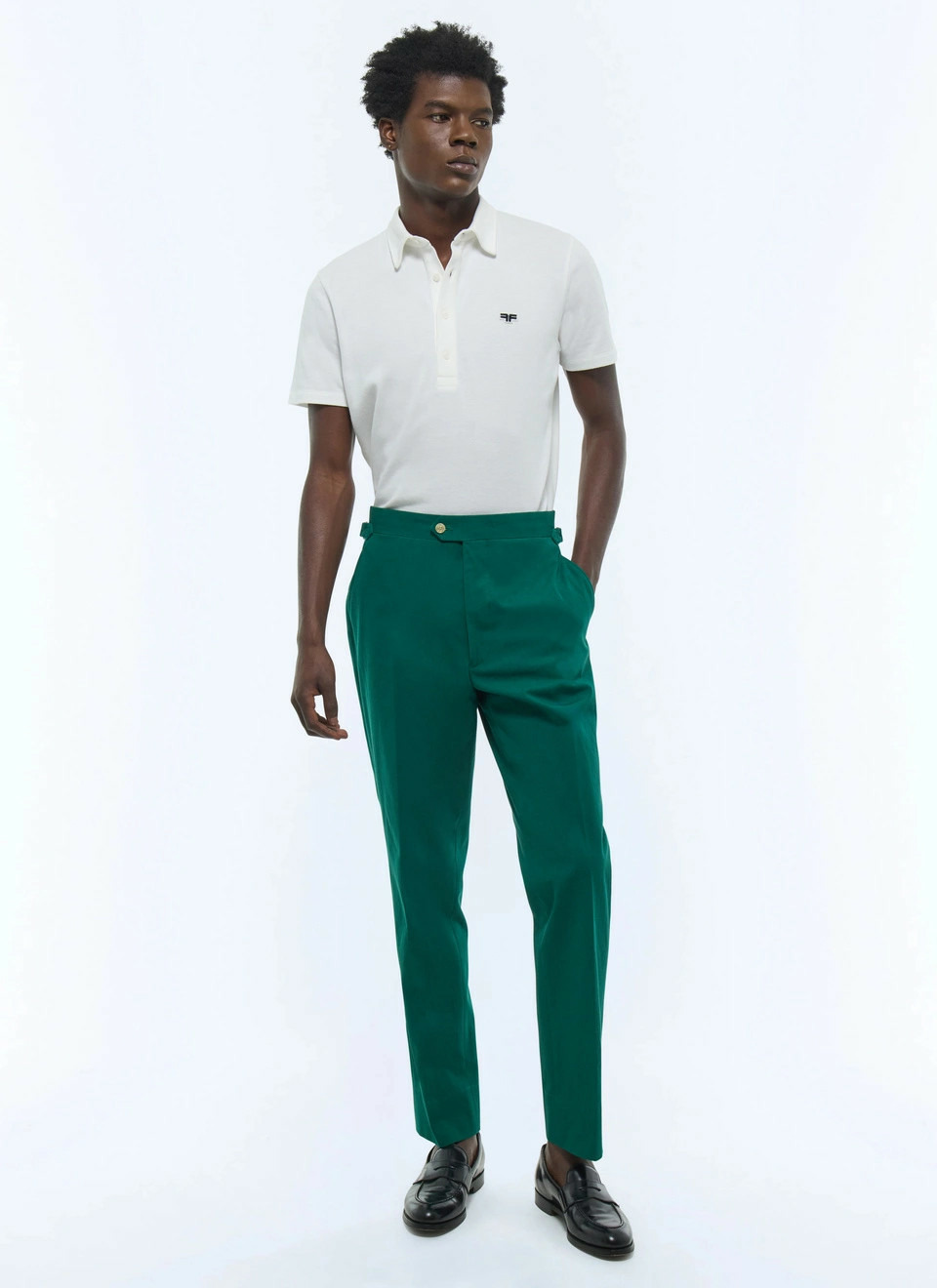 Chino ajusté en toile de coton