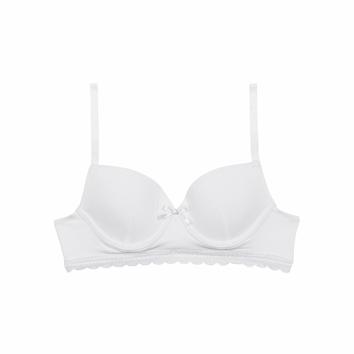 Soutien-gorge fille à coques moulées en coton stretch Blanc Dim Trendy