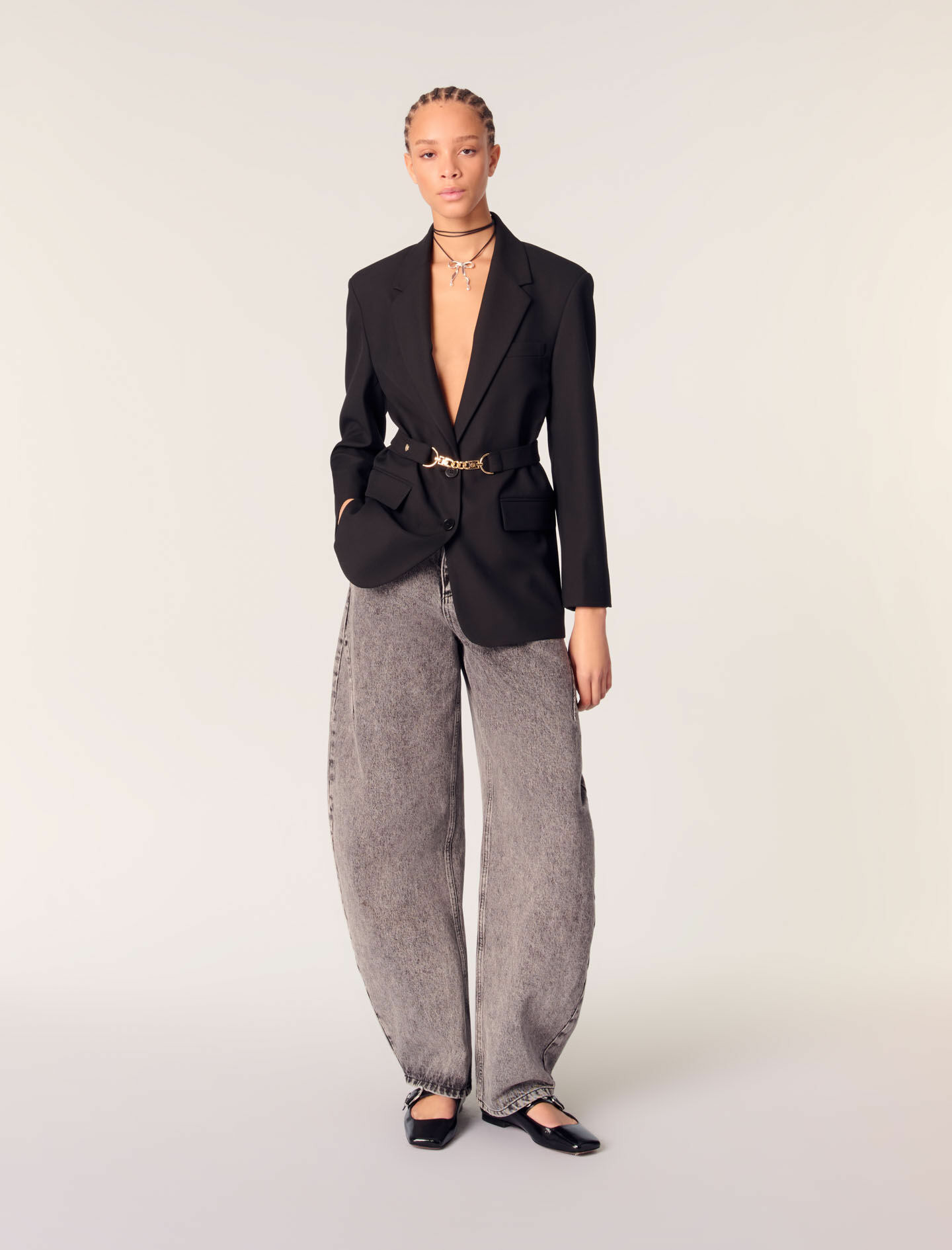 Veste de tailleur à ceinture