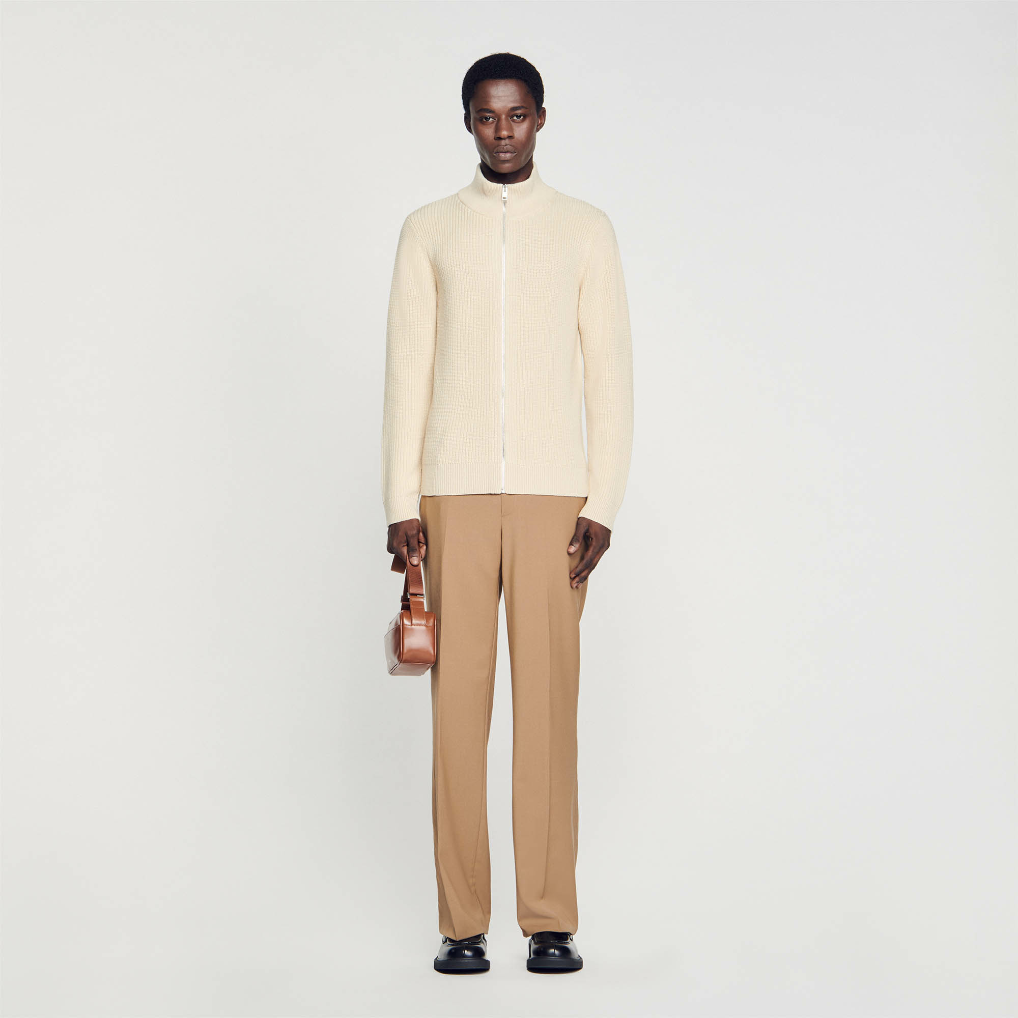 Cardigan zippé en maille