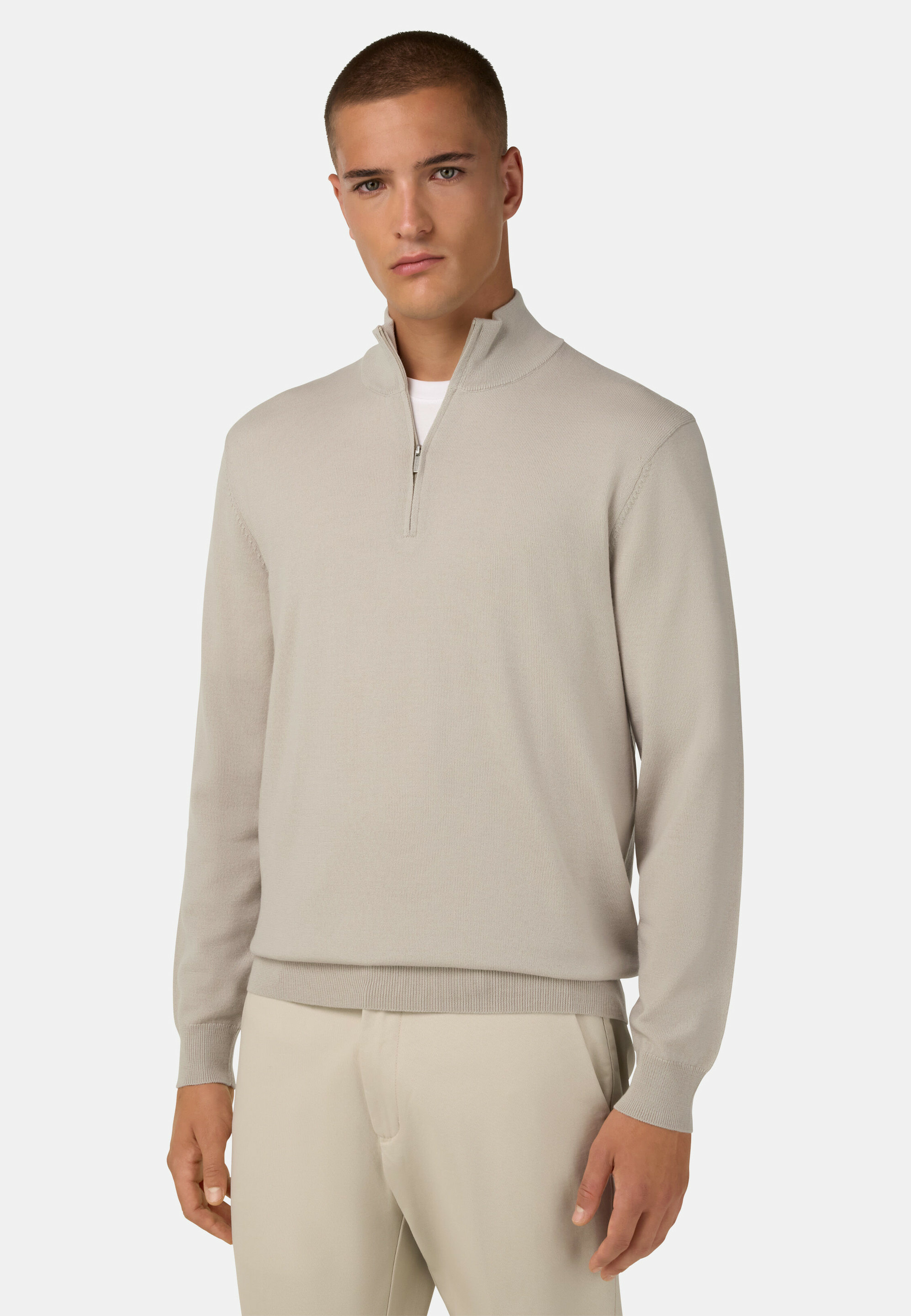 Pull Demi Zip En Laine Mérinos