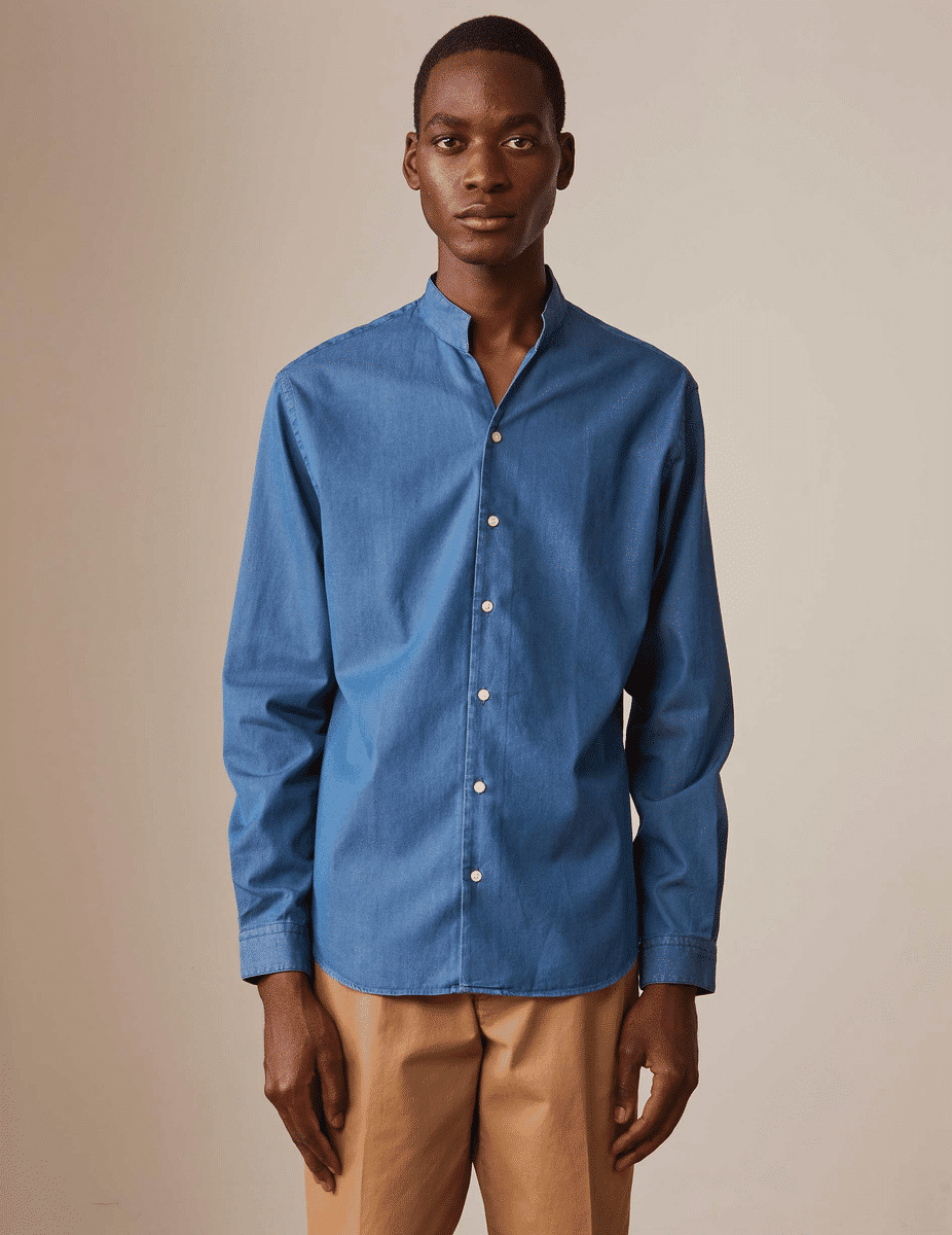 Chemise Carl en denim bleu
