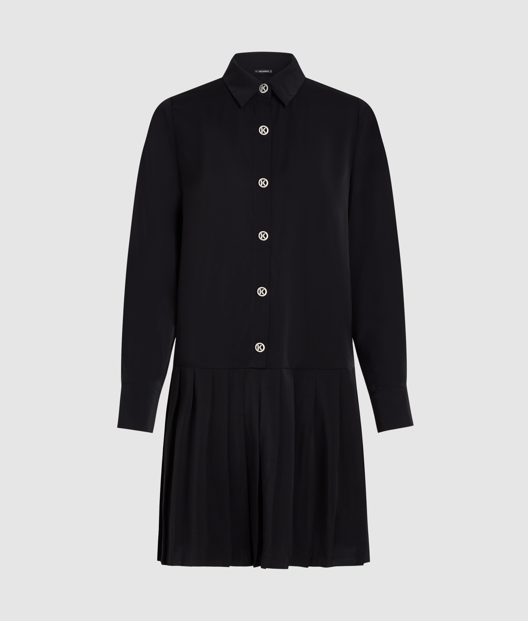 K BUTTONS PLEATED MINI DRESS