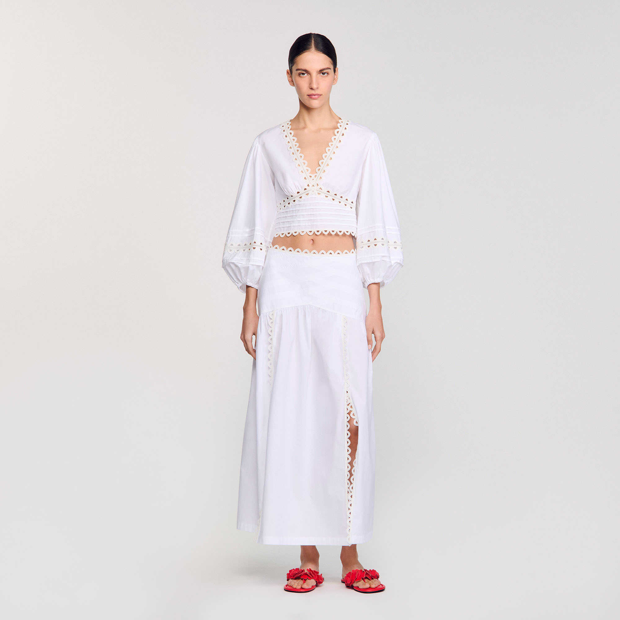 Jupe longue en popeline