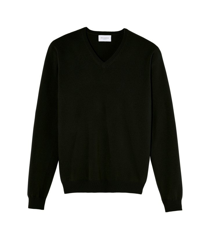Pull V ajusté - Homme - NOIR