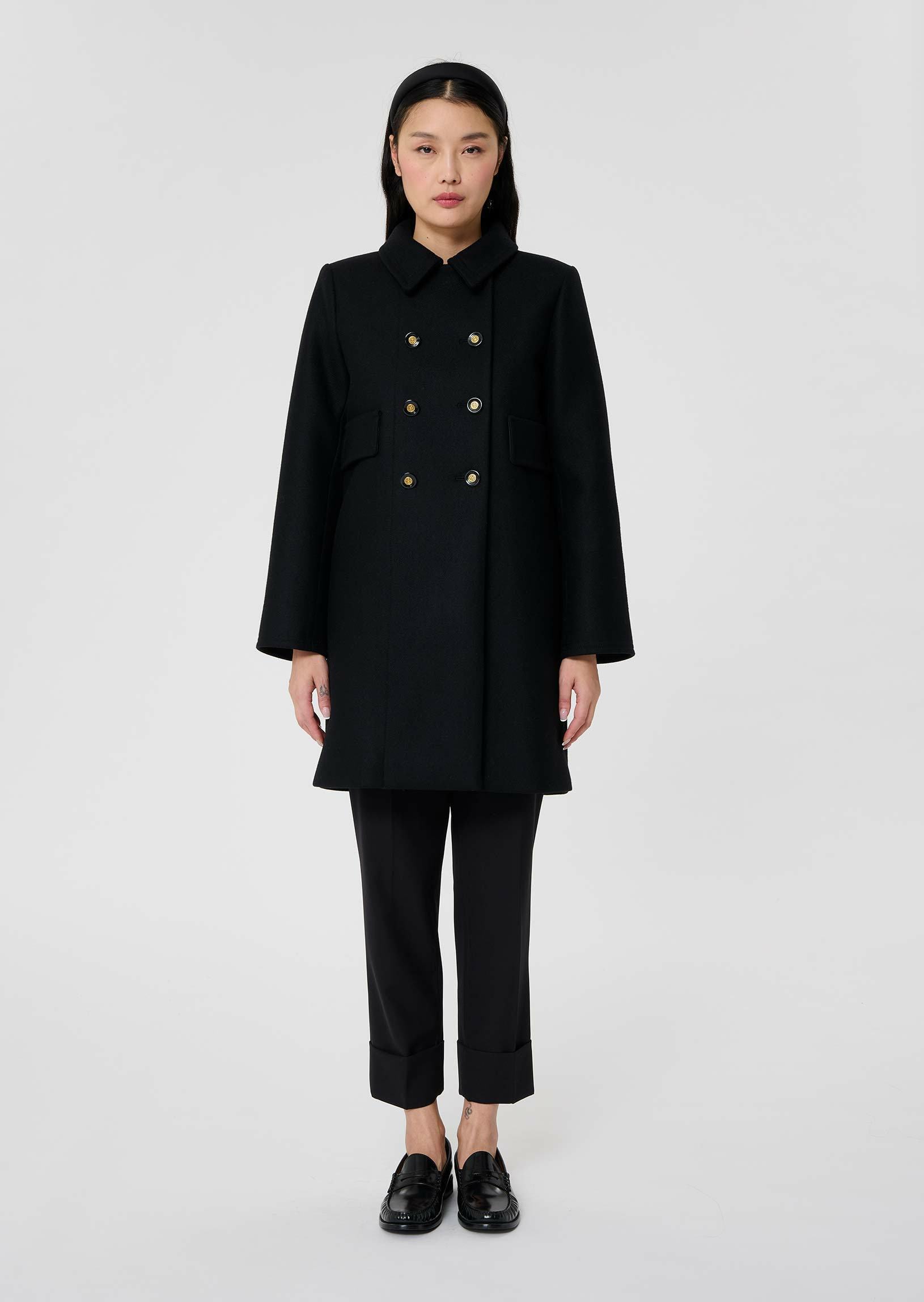 Manteau Marceau-Noir en Laine Froide