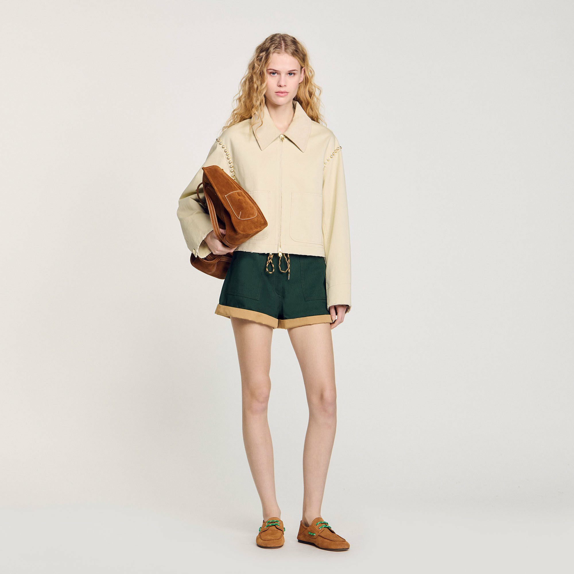 Blouson à détails perlés