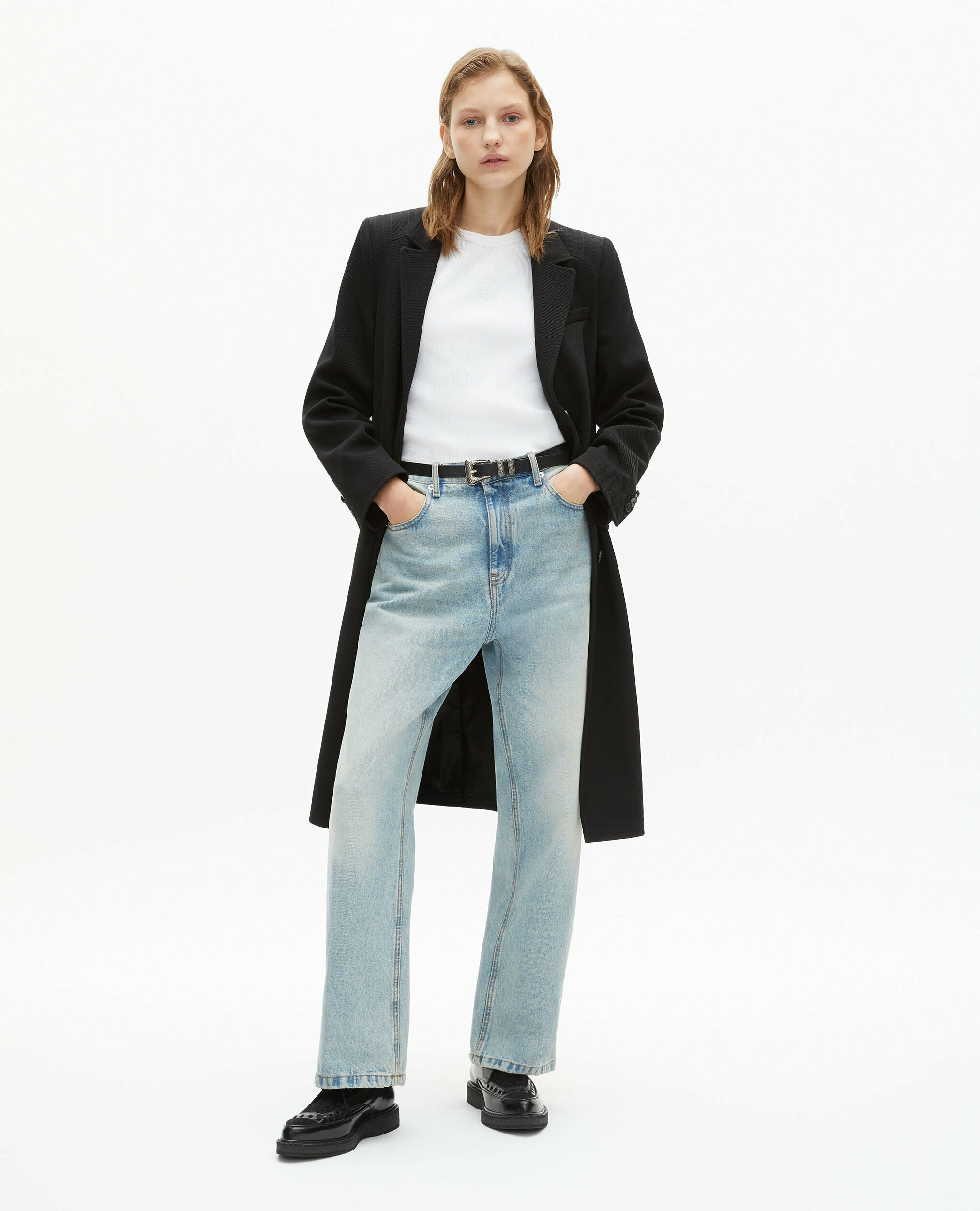 Manteau Mi Long Avec Details Surpiqure