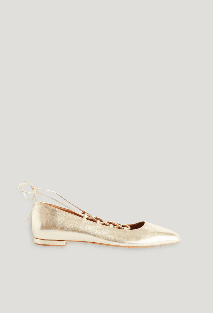 Ballerines cuir doré