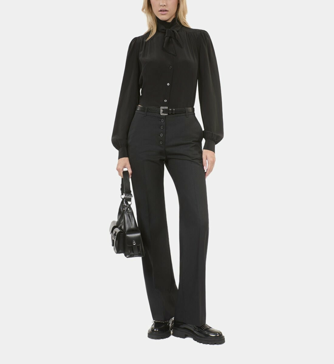 Pantalon Droit Noir Femme