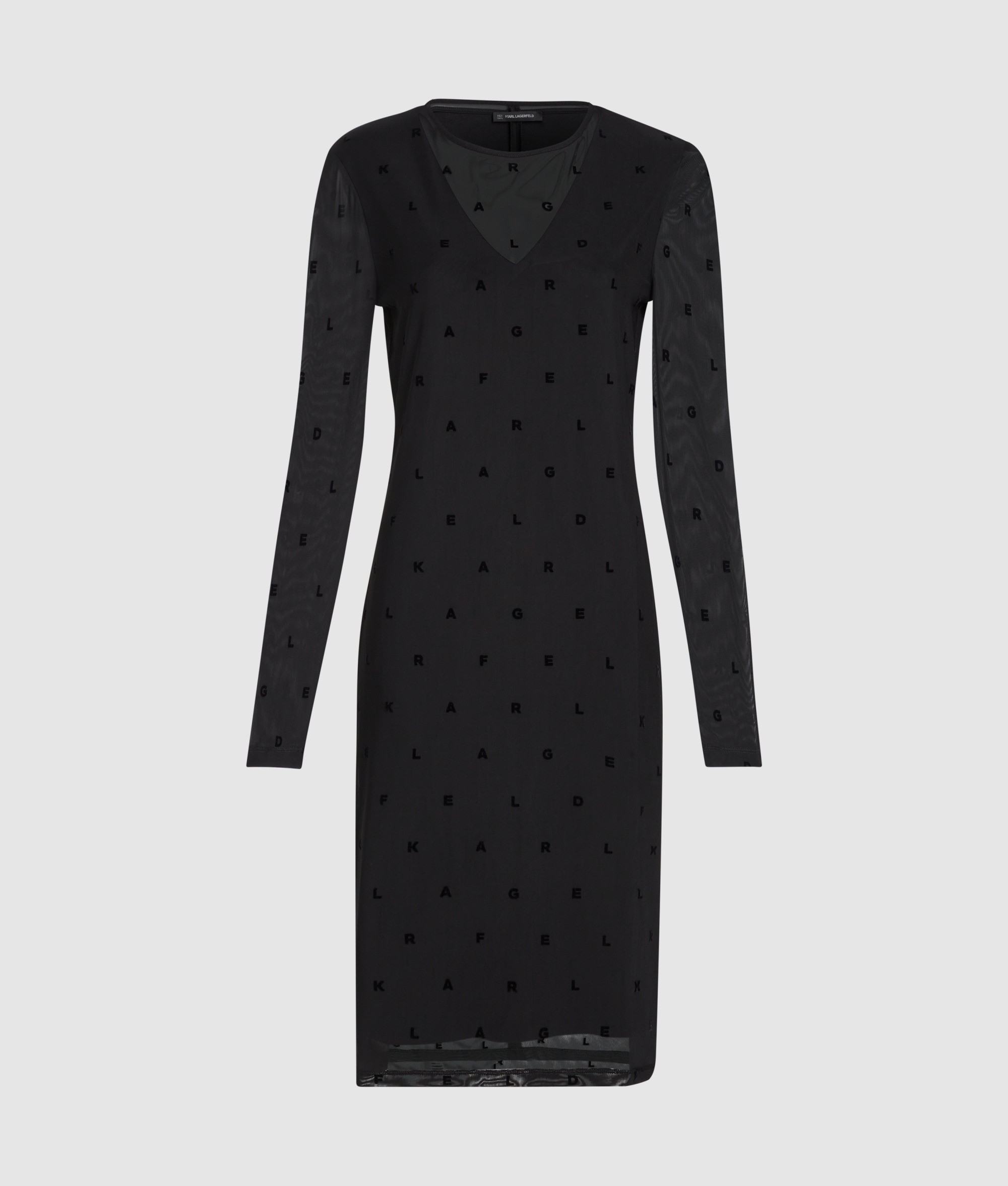 FLOCK AOP MESH DRESS