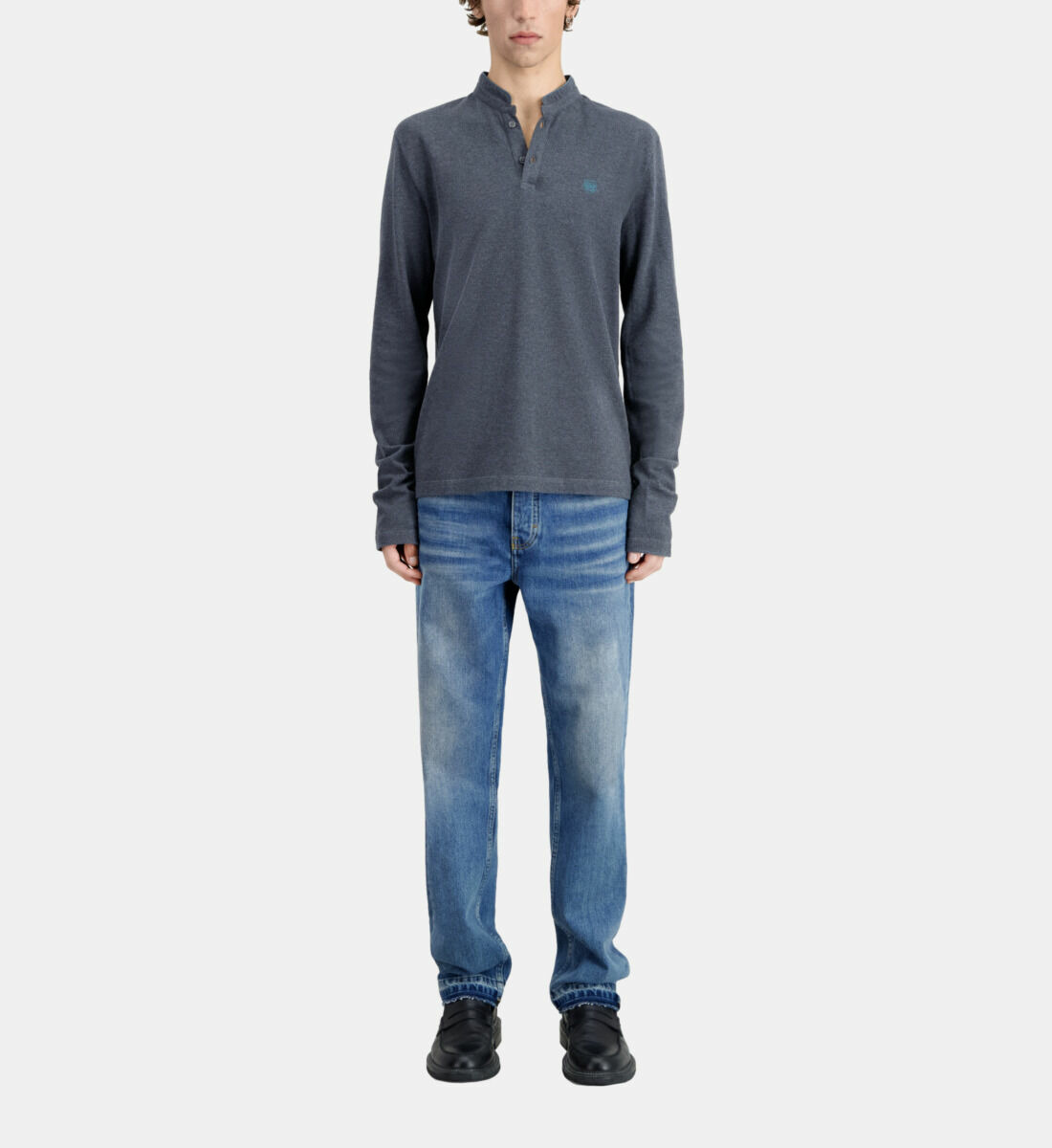 Polo Gris En Coton Homme