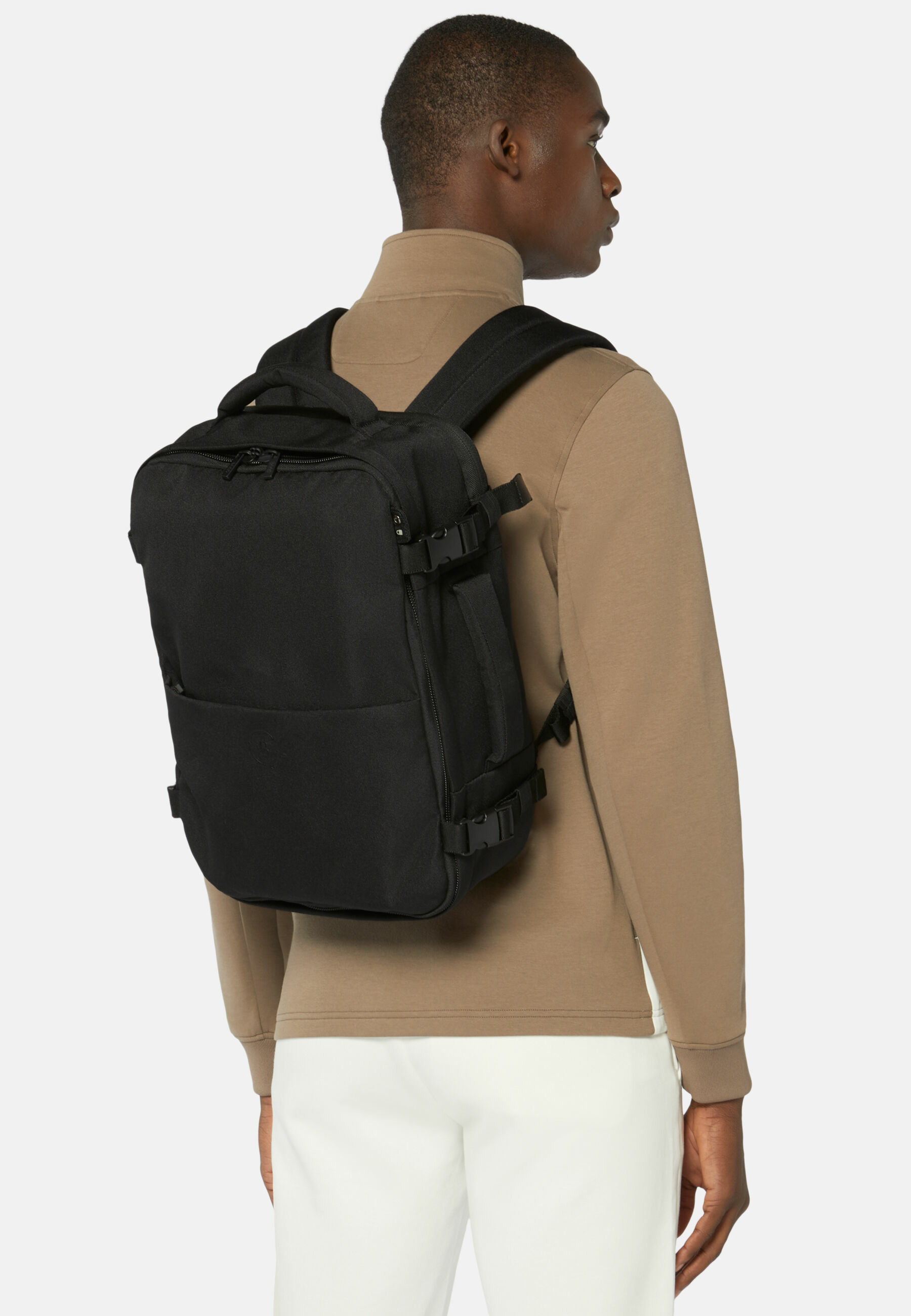 Sac à Dos De Voyage Noir Cargo En Tissu Recyclé