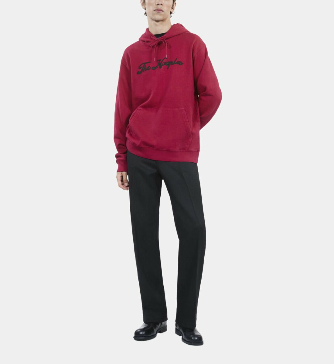 Sweatshirt Logo À Capuche Rouge Homme