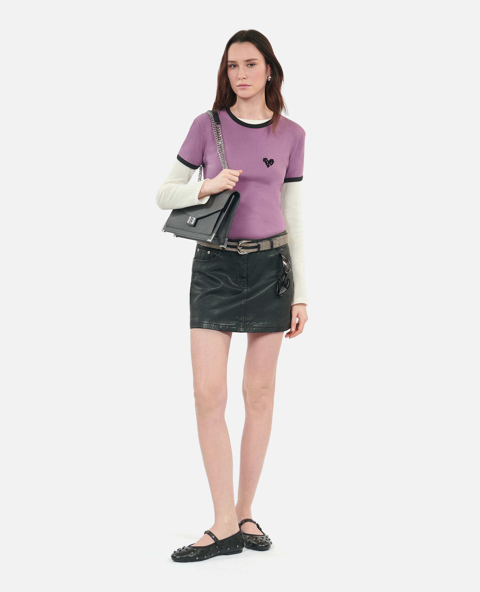 T-Shirt Violet Kooples Heart Femme