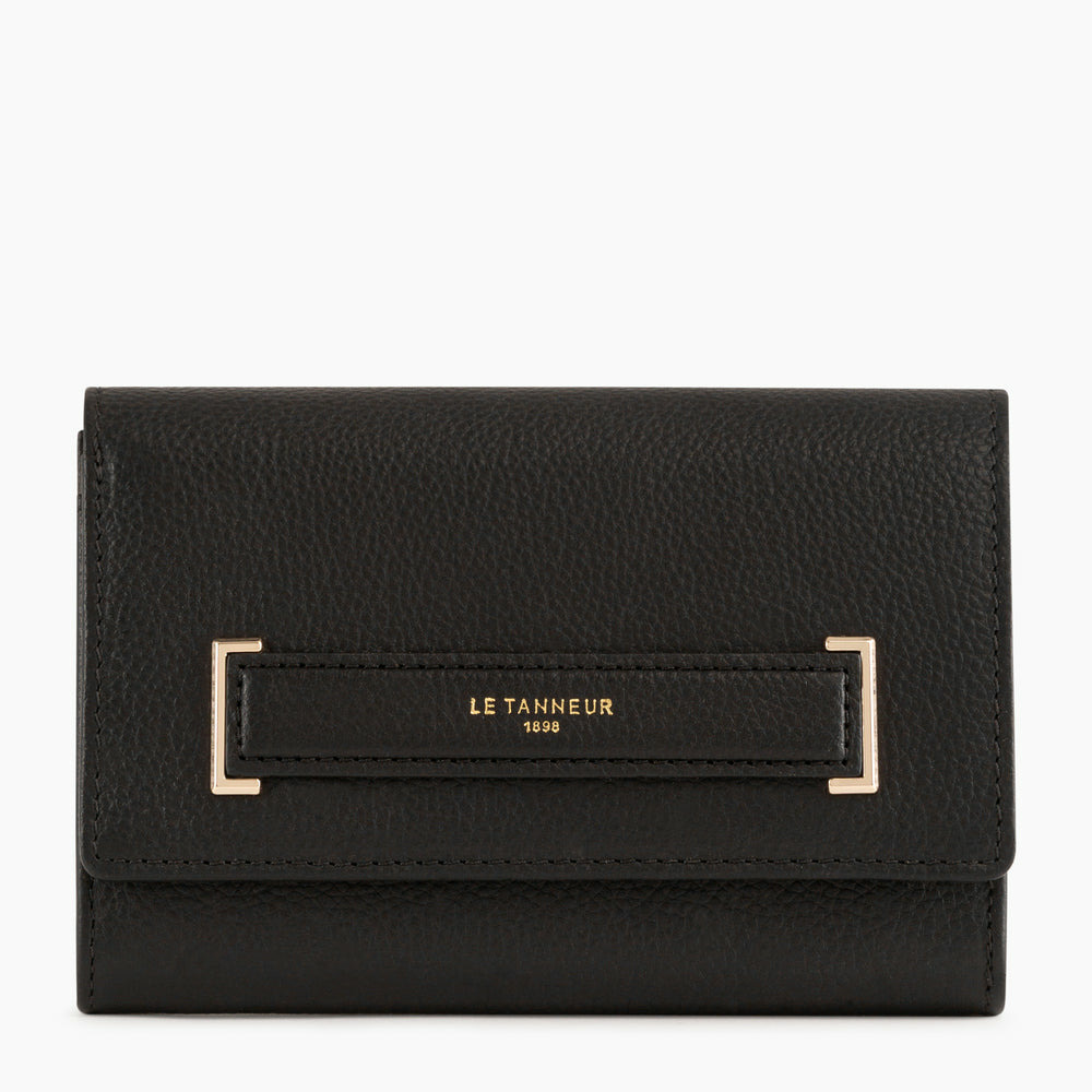 Petit portefeuille zippé Judith en cuir grainé