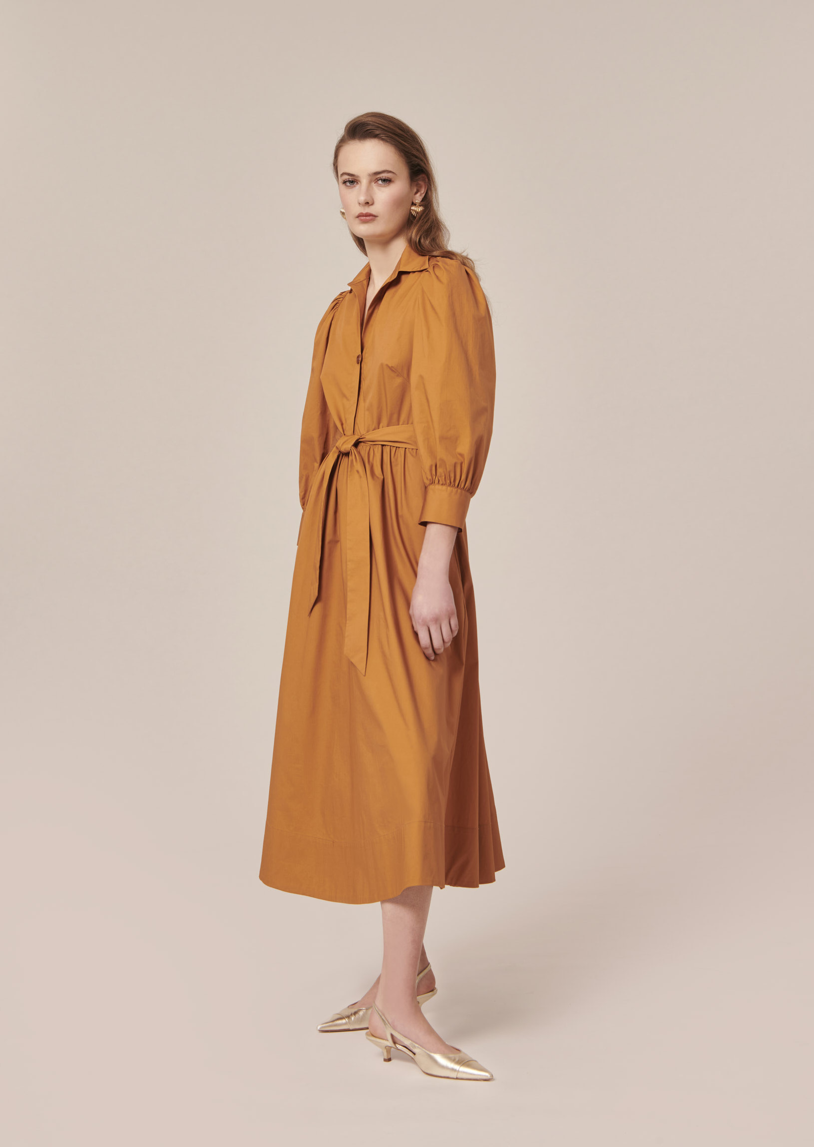 Robe Rivoltine-Cognac en Coton