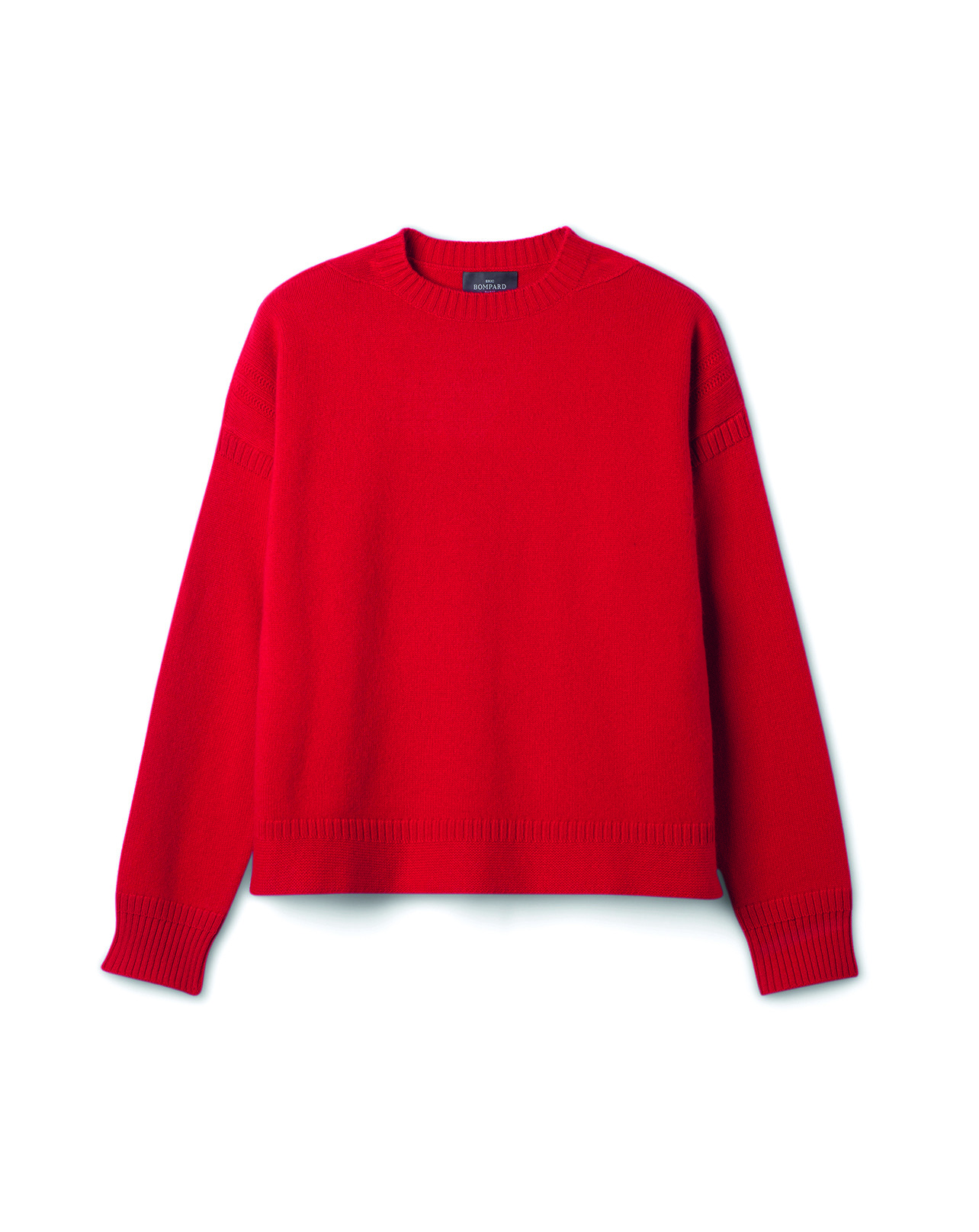 Pull col rond détails guernesey - Femme - ROUGE GORGE
