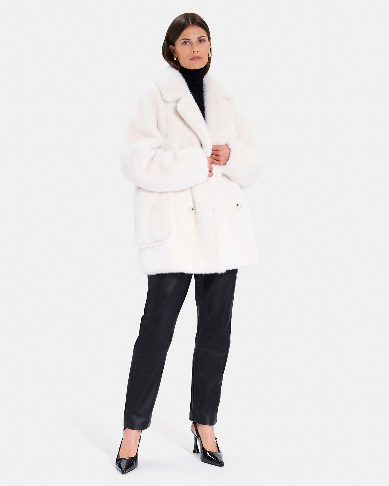 Manteau Martiala Ecru en Polyester