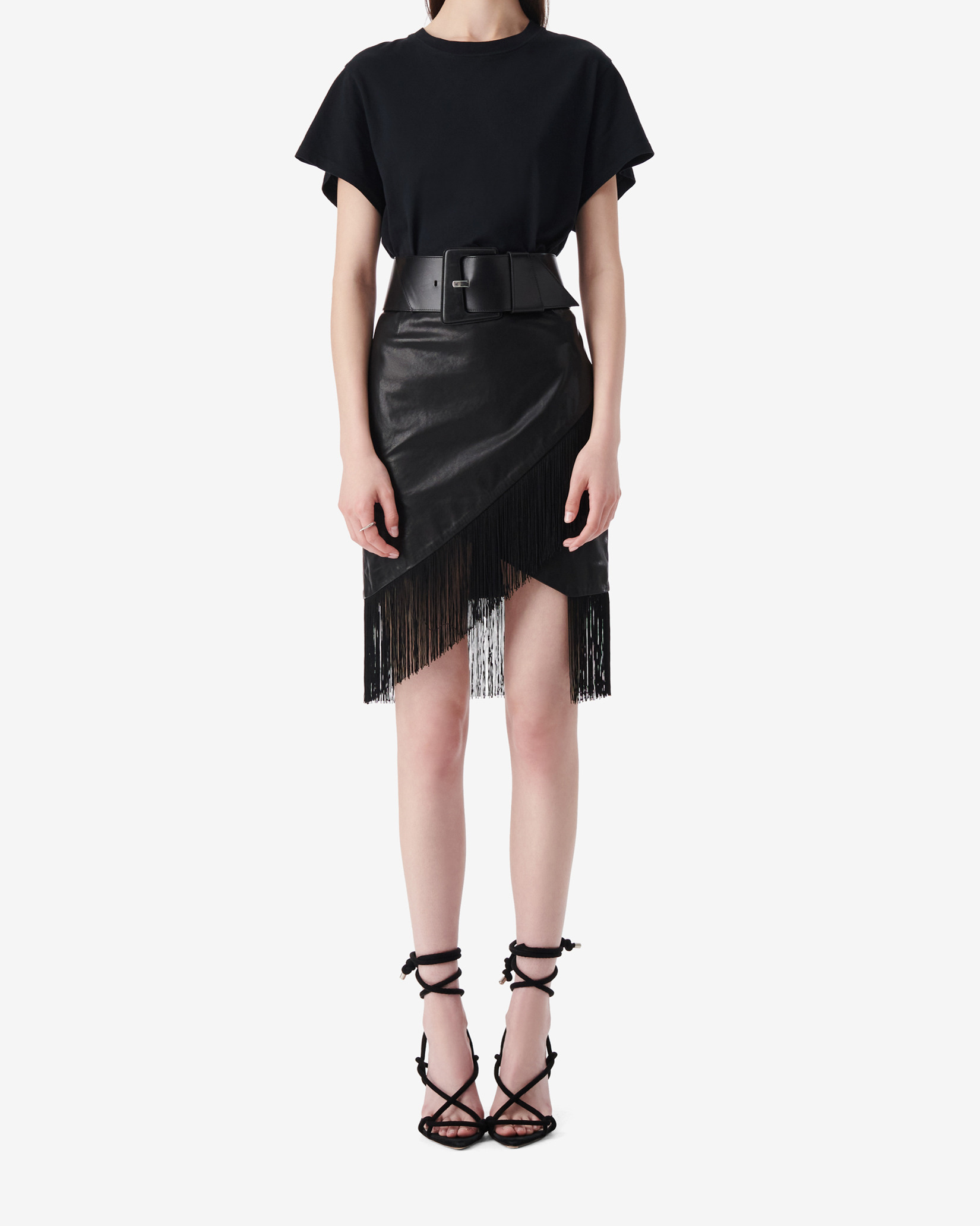 Jupe En Cuir À Franges