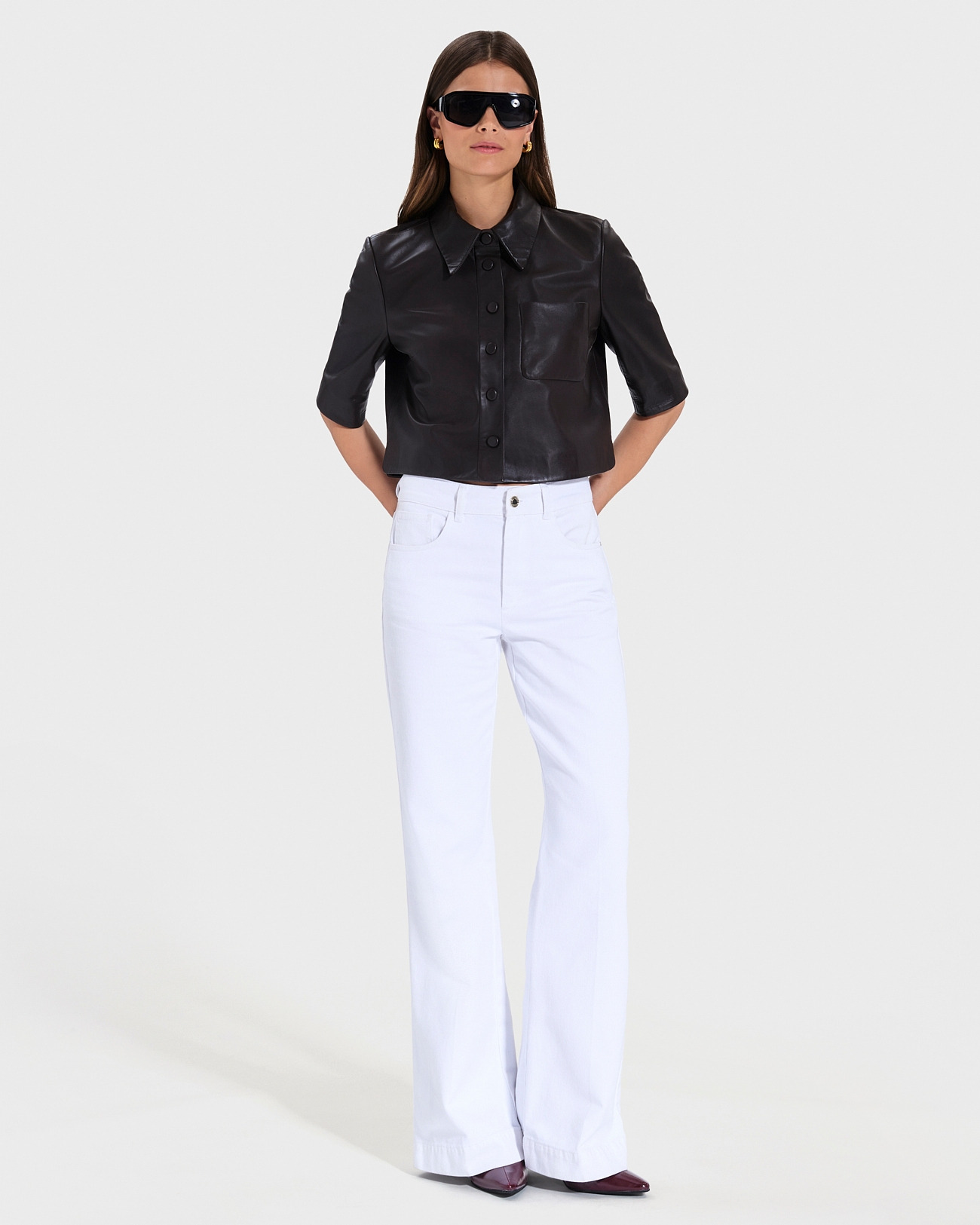 Chemise Celina Chocolat en cuir