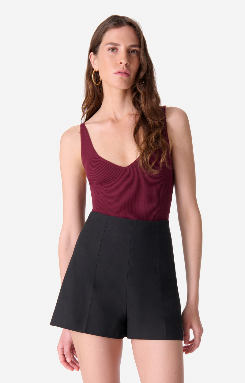 Short Huchet En Cuir Lisse