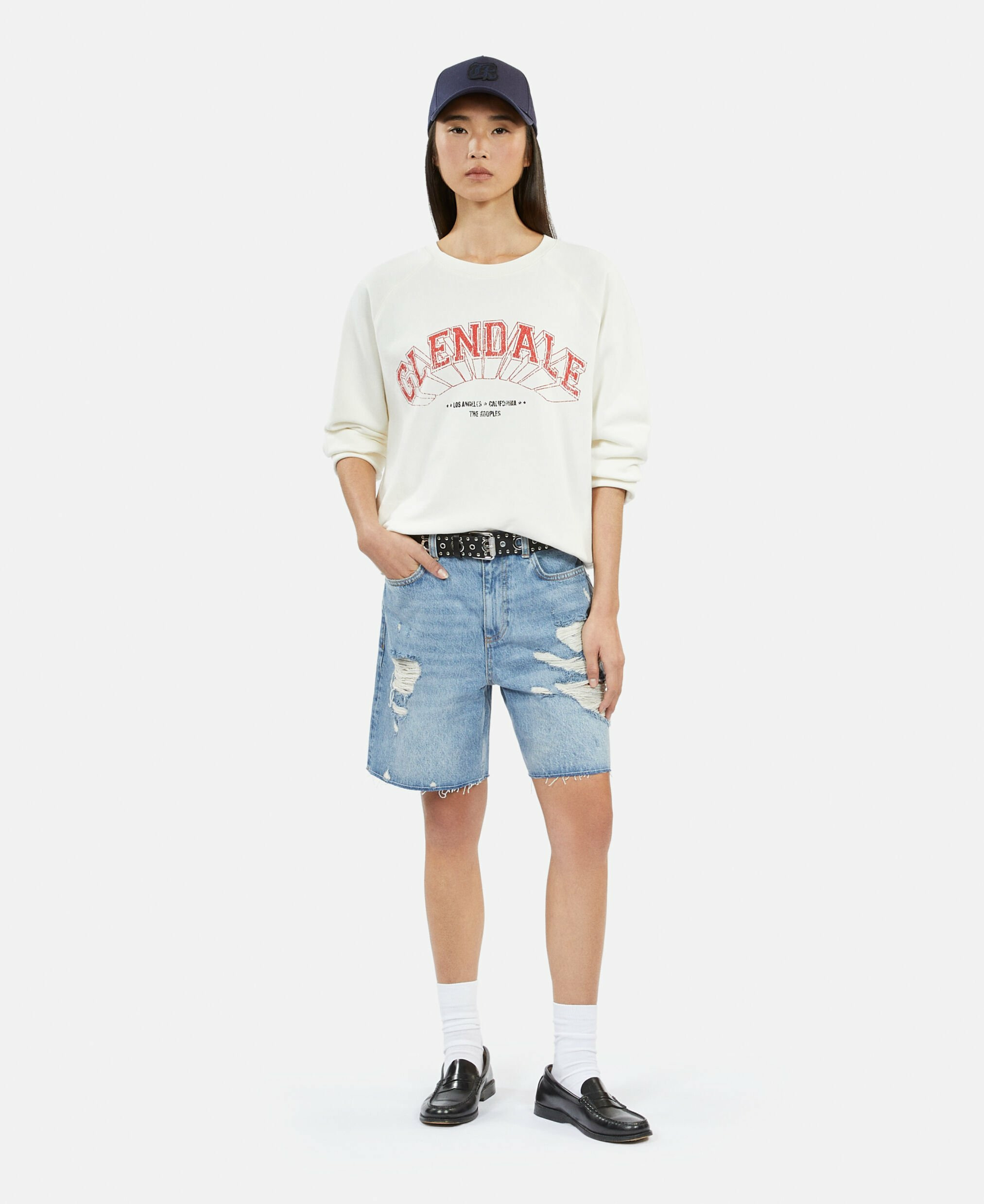 Sweatshirt Écru Avec Sérigraphie Glendale Femme